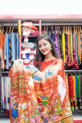 Boita Pattachitra Tussar Silk Saree