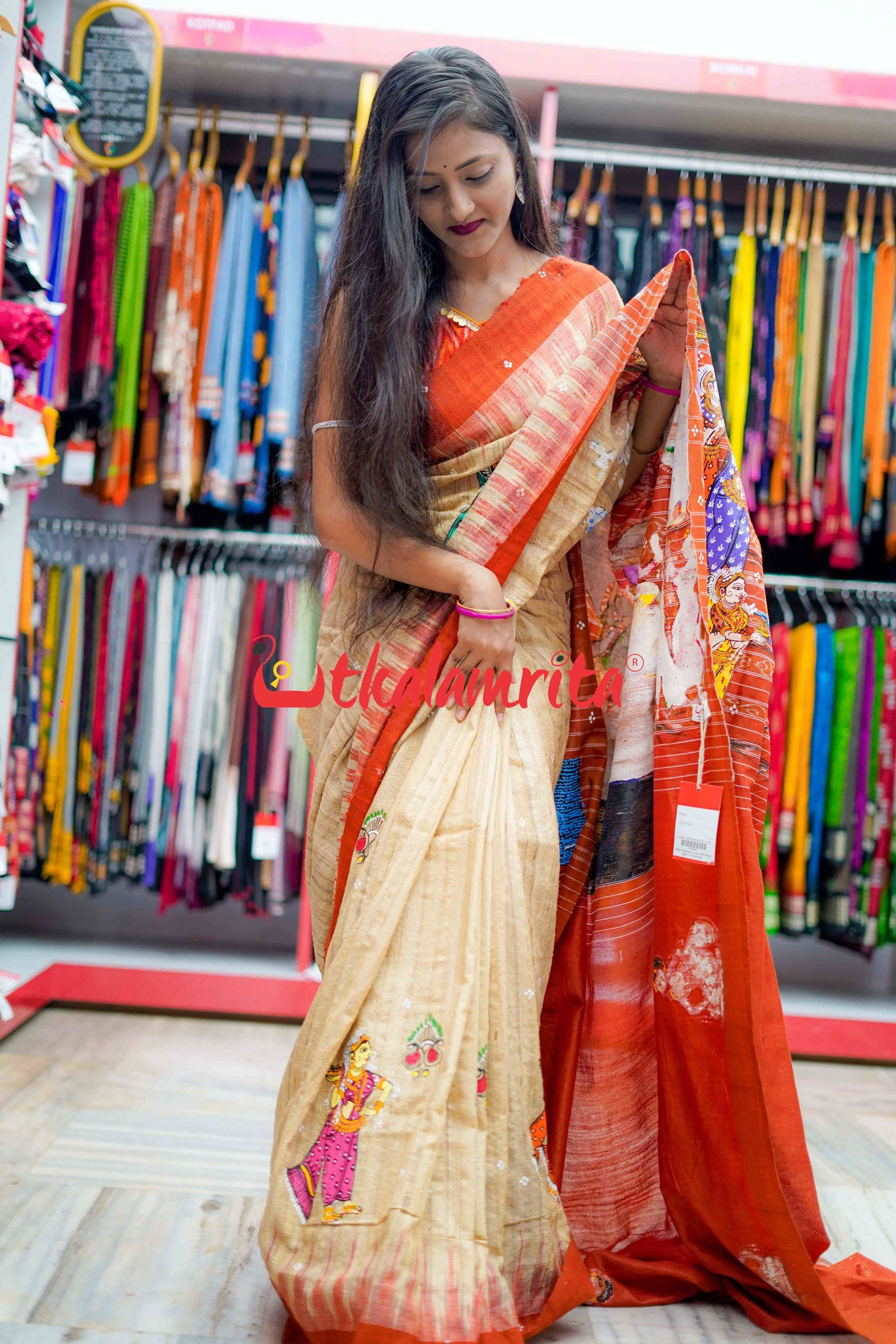 Boita Pattachitra Tussar Silk Saree