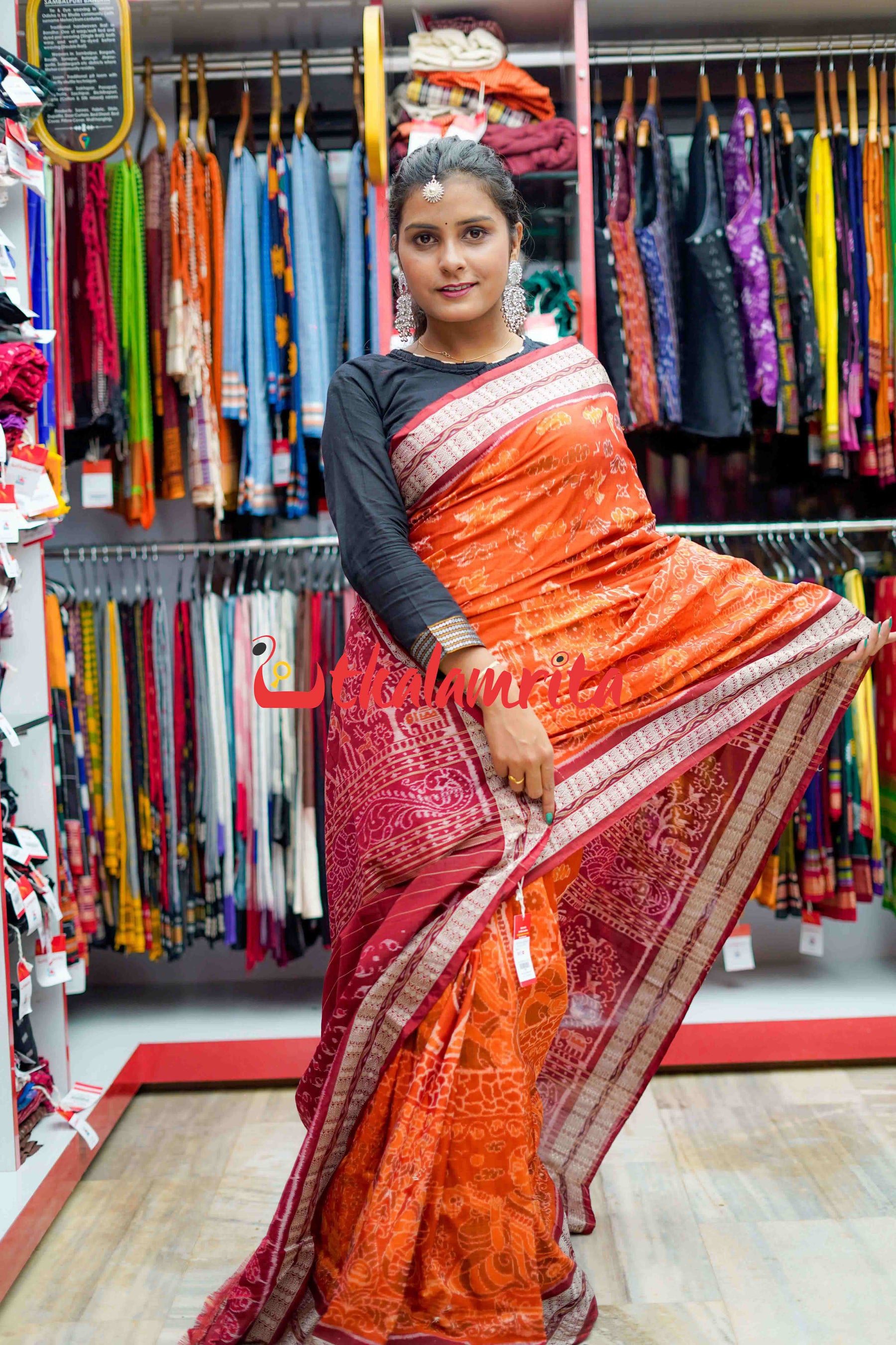 Beena Rust Bapta Saree