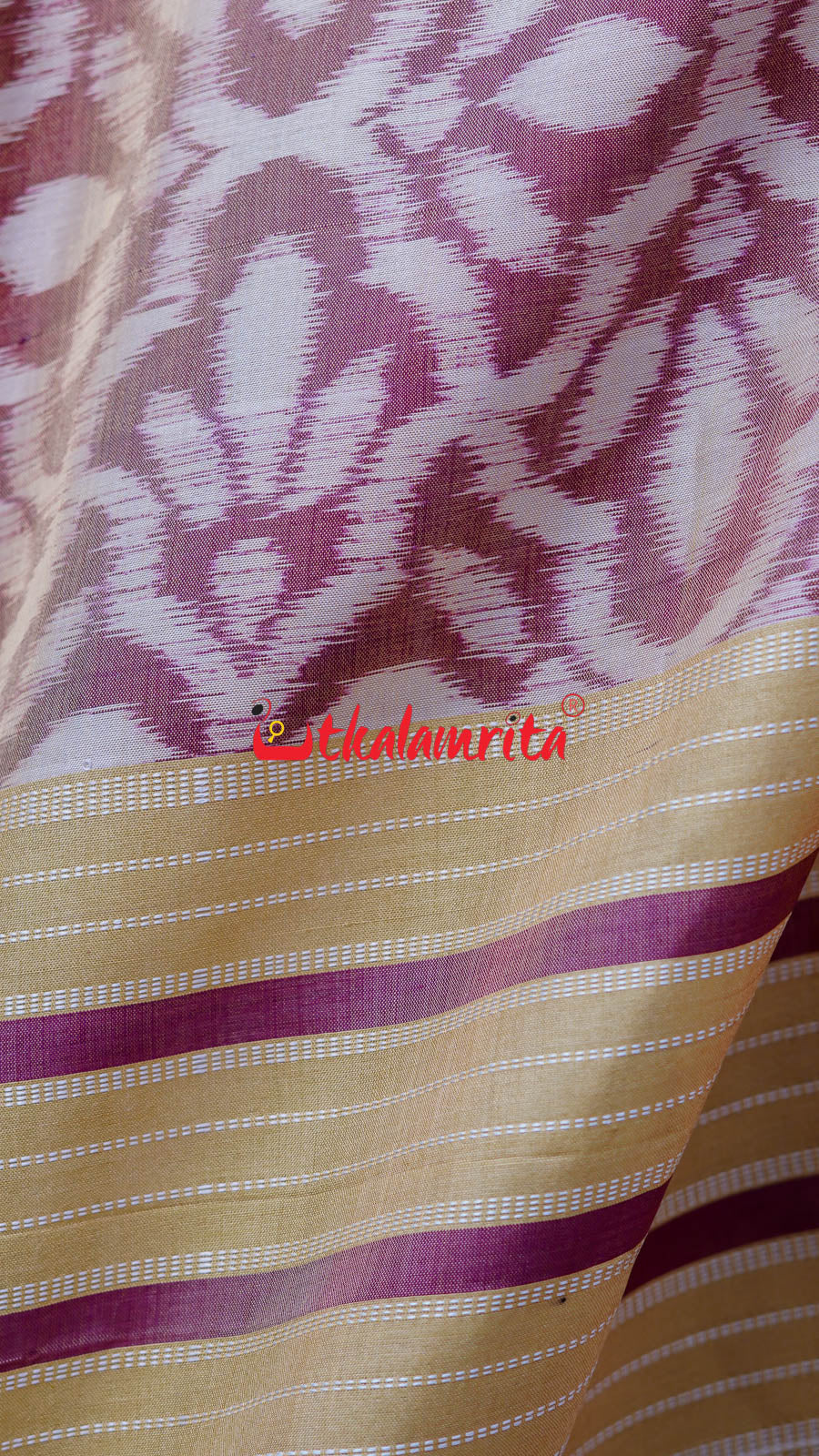 Natural Dye Coffee Flowers Honey Border Khandua Silk Saree