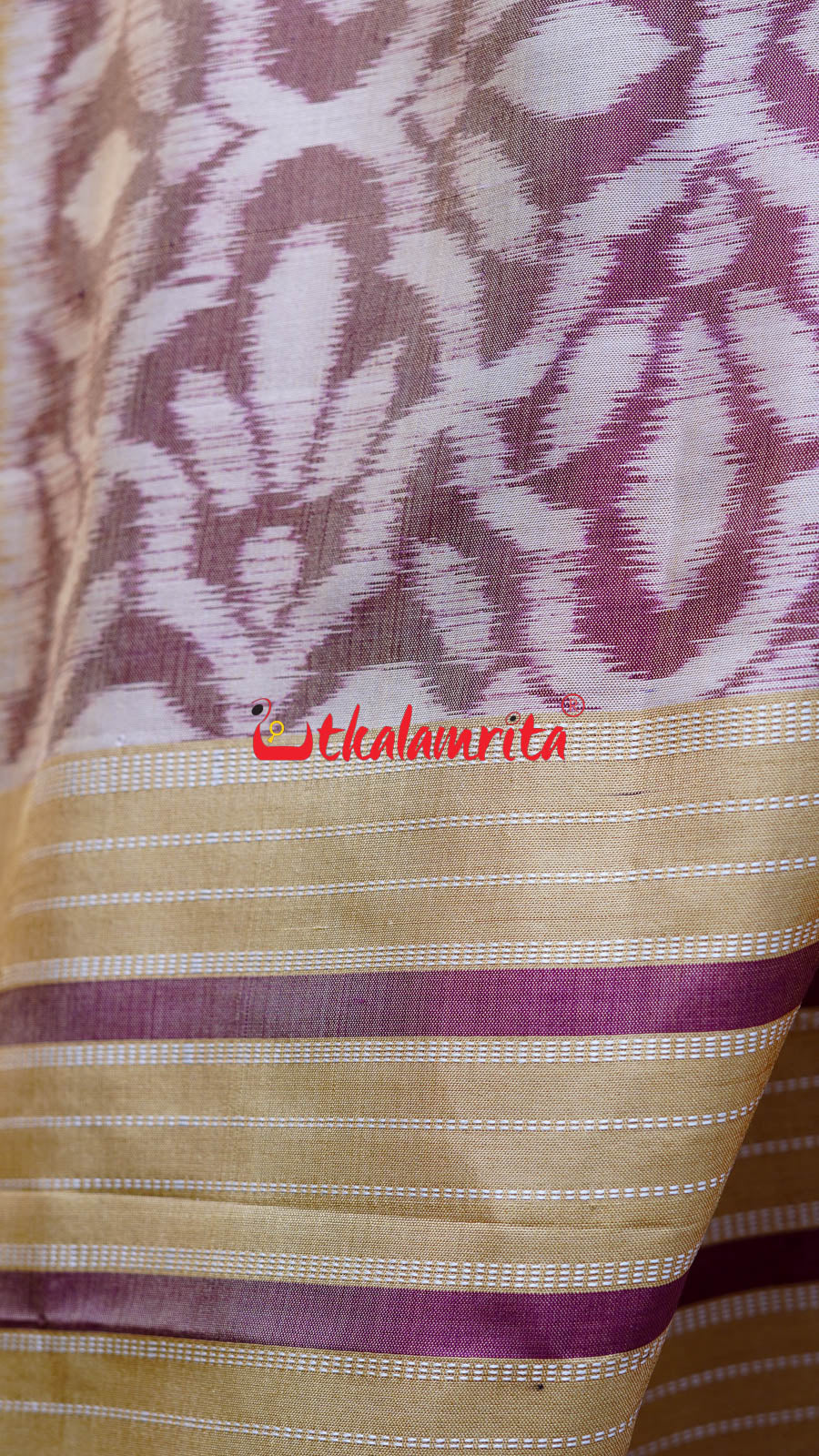 Natural Dye Coffee Flowers Honey Border Khandua Silk Saree