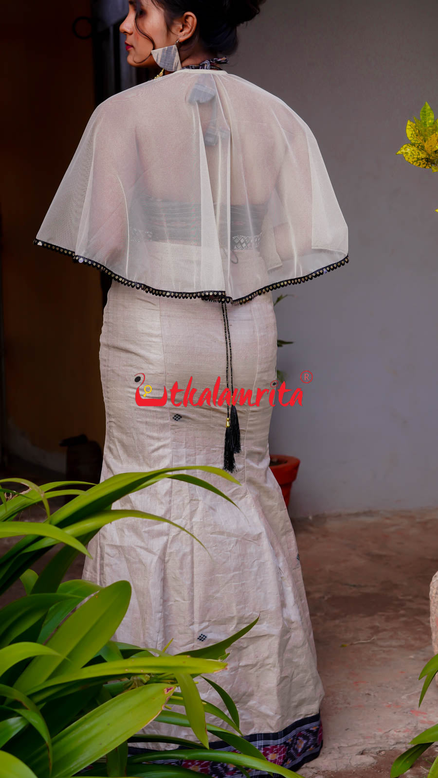 Natural With Black Gopalpur Tussar (Lehenga)