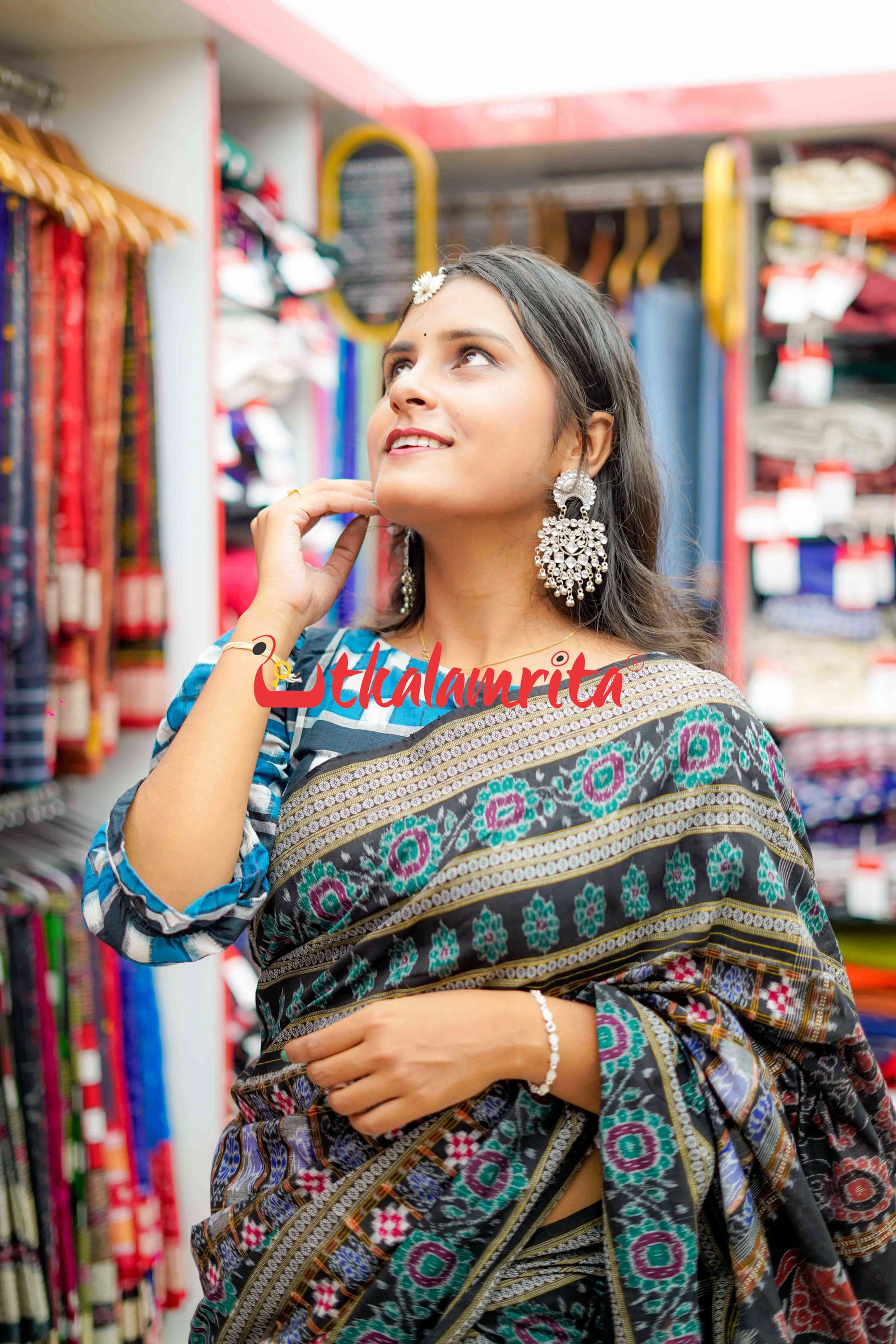 Kuthi Sakta Elephant Sambalpuri Cotton Saree