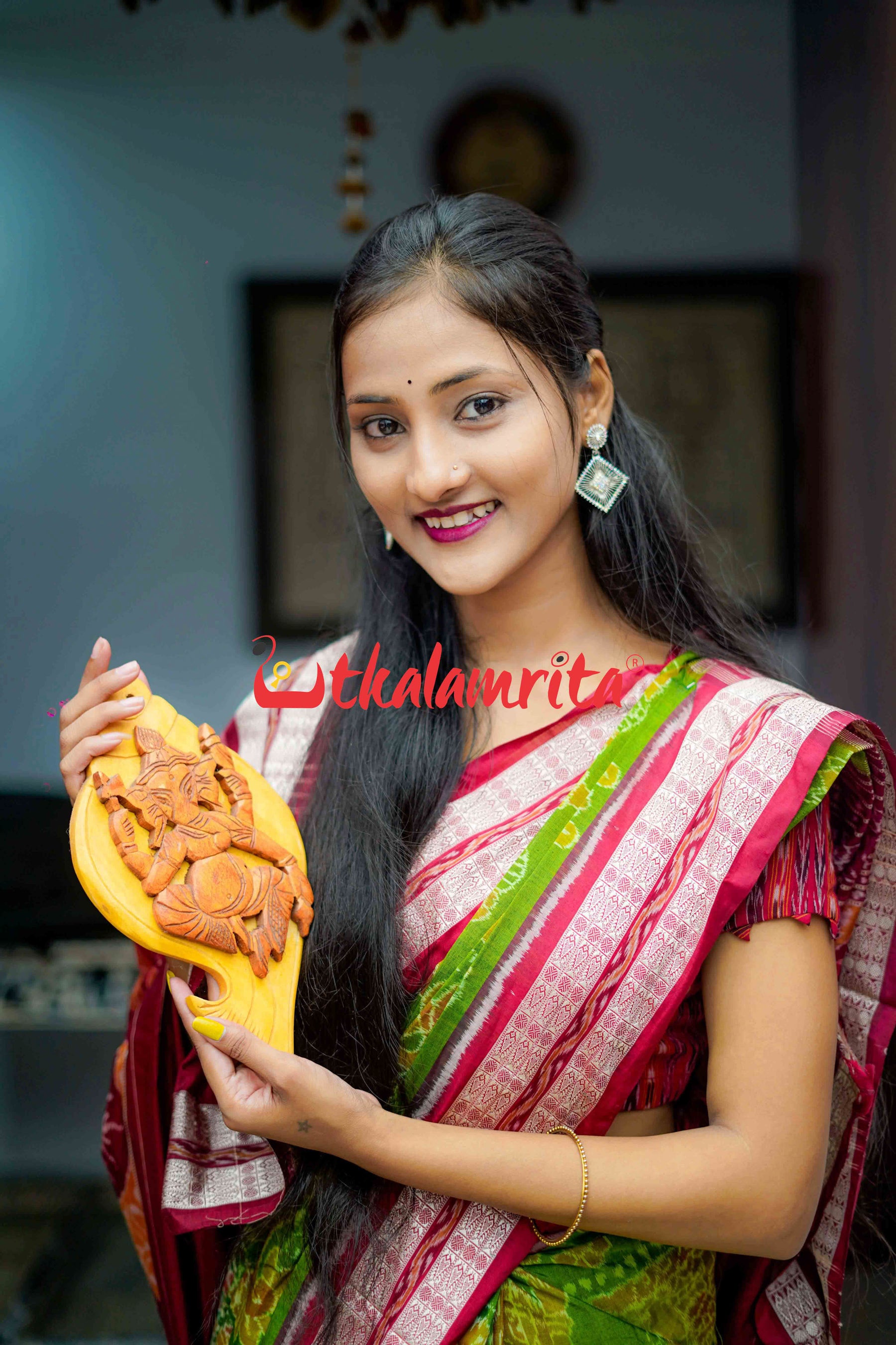 Diwali in Village Forest Green Bapta Saree
