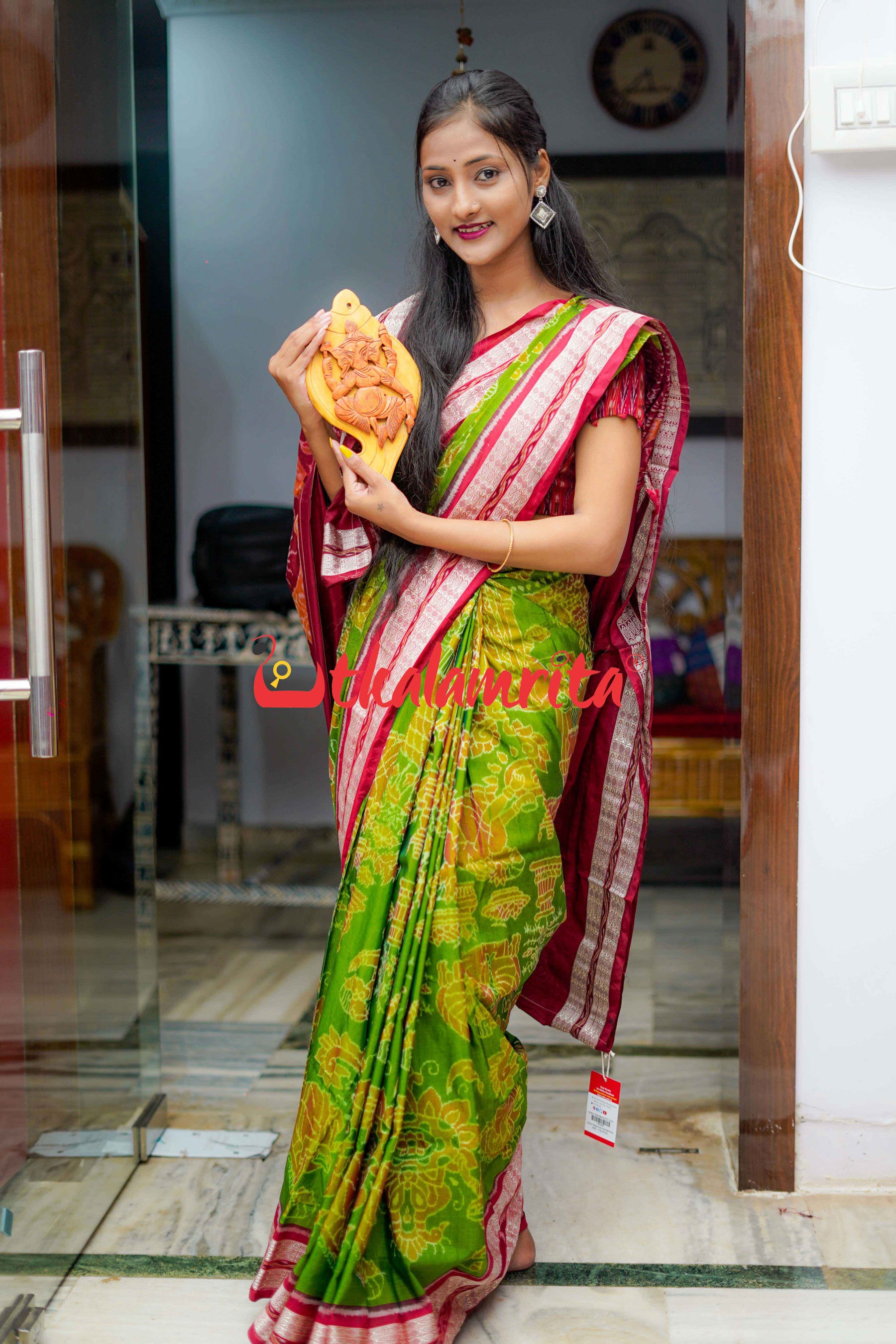 Diwali in Village Forest Green Bapta Saree