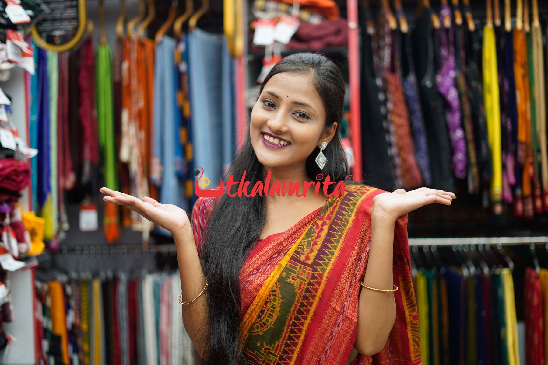 Half Half 5 Kuthi Konark Dual Color Sambalpuri Cotton Saree