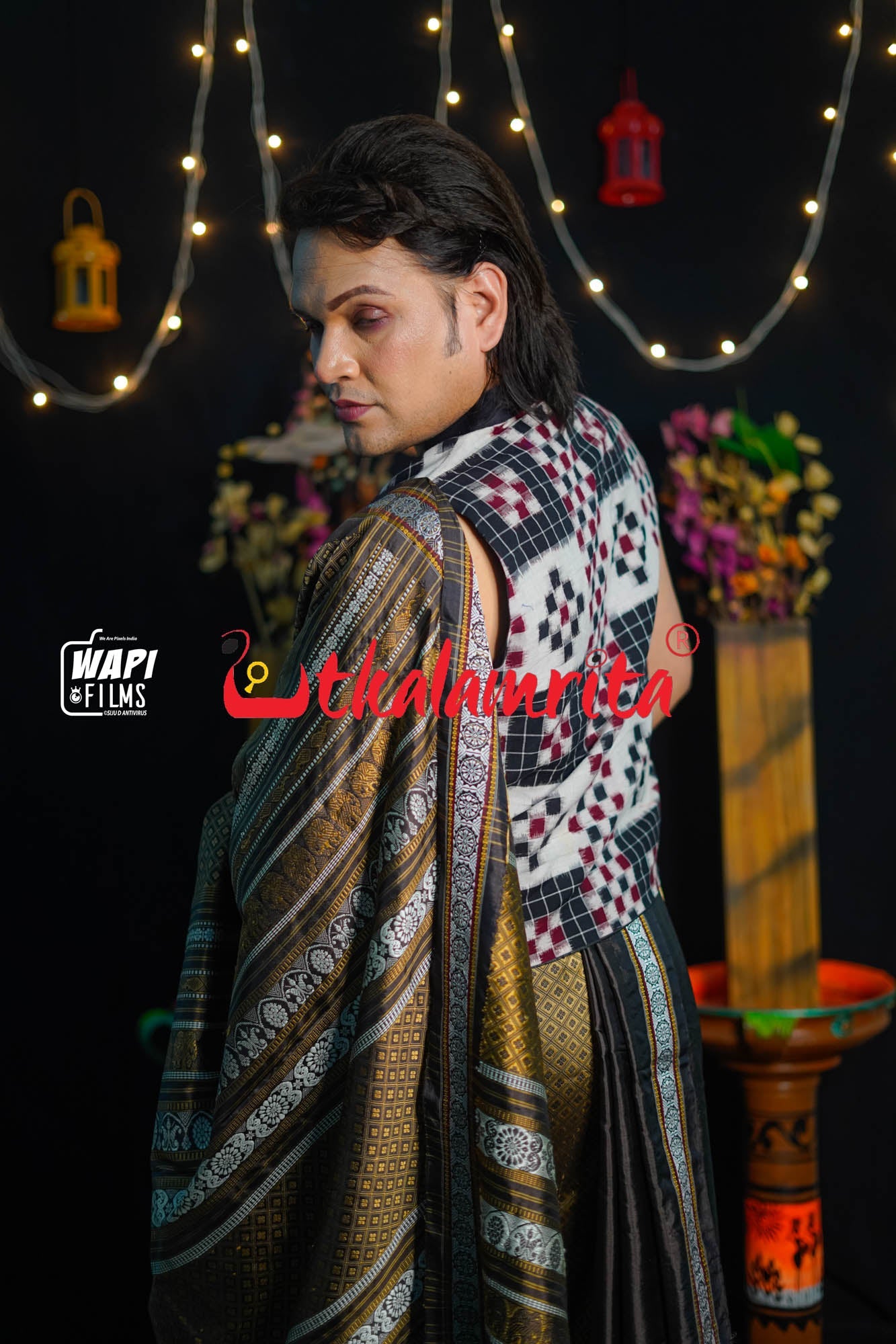 Banarasi Khandua Fusion Black Jala Silk Saree