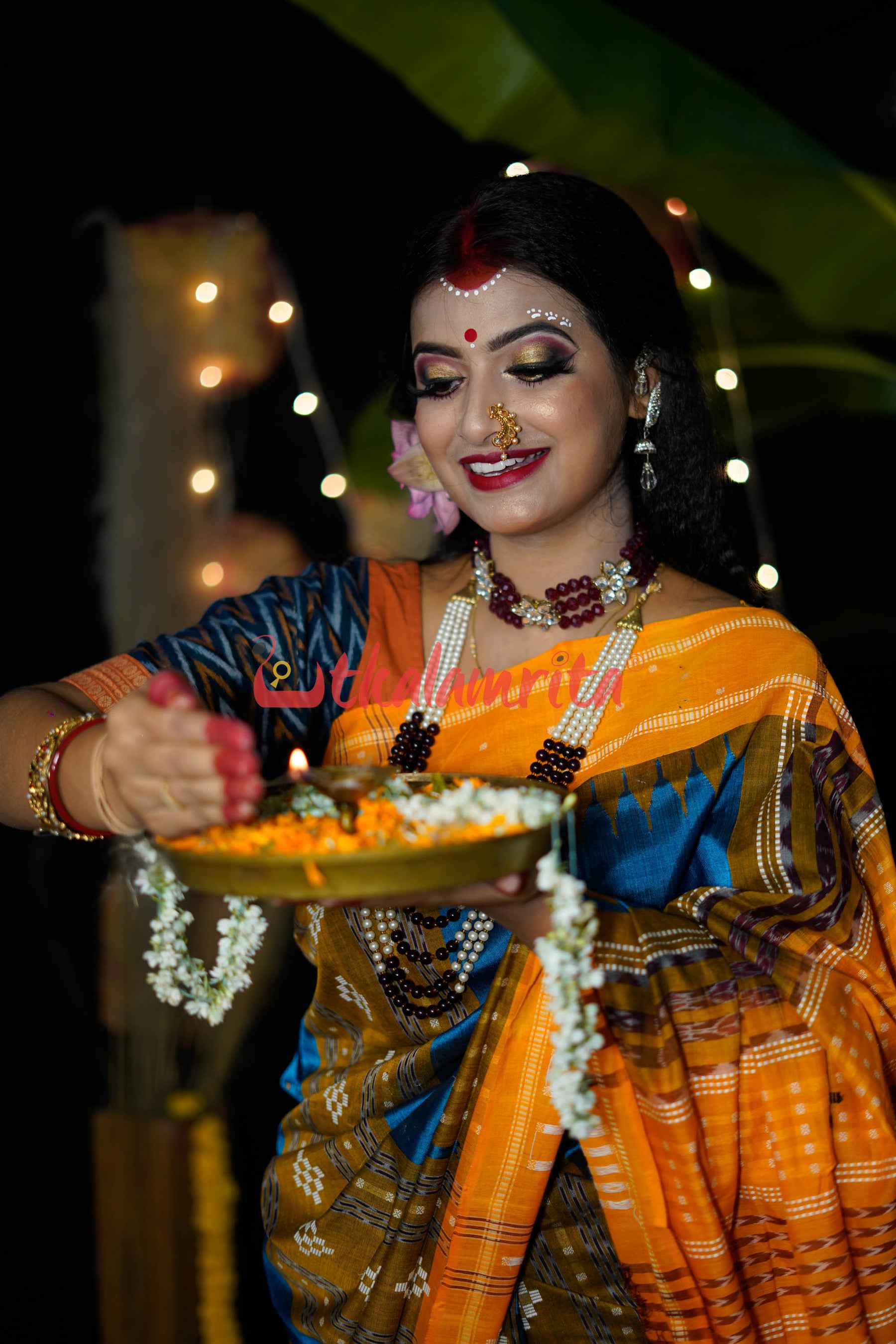 Sumati Blue Taj Mahal Sambalpuri Bapta Saree