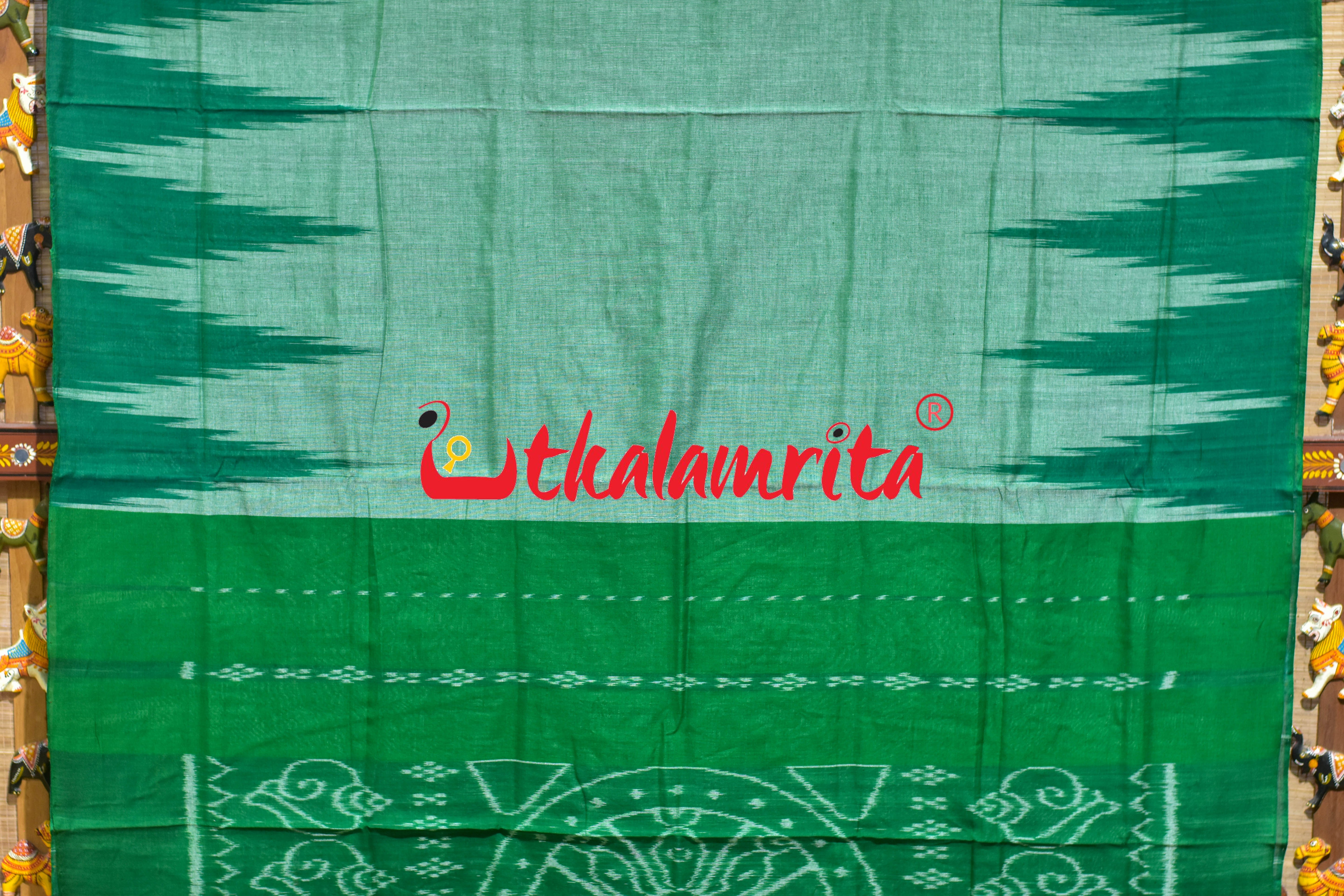 Green Kargil Kumbha Cotton Saree