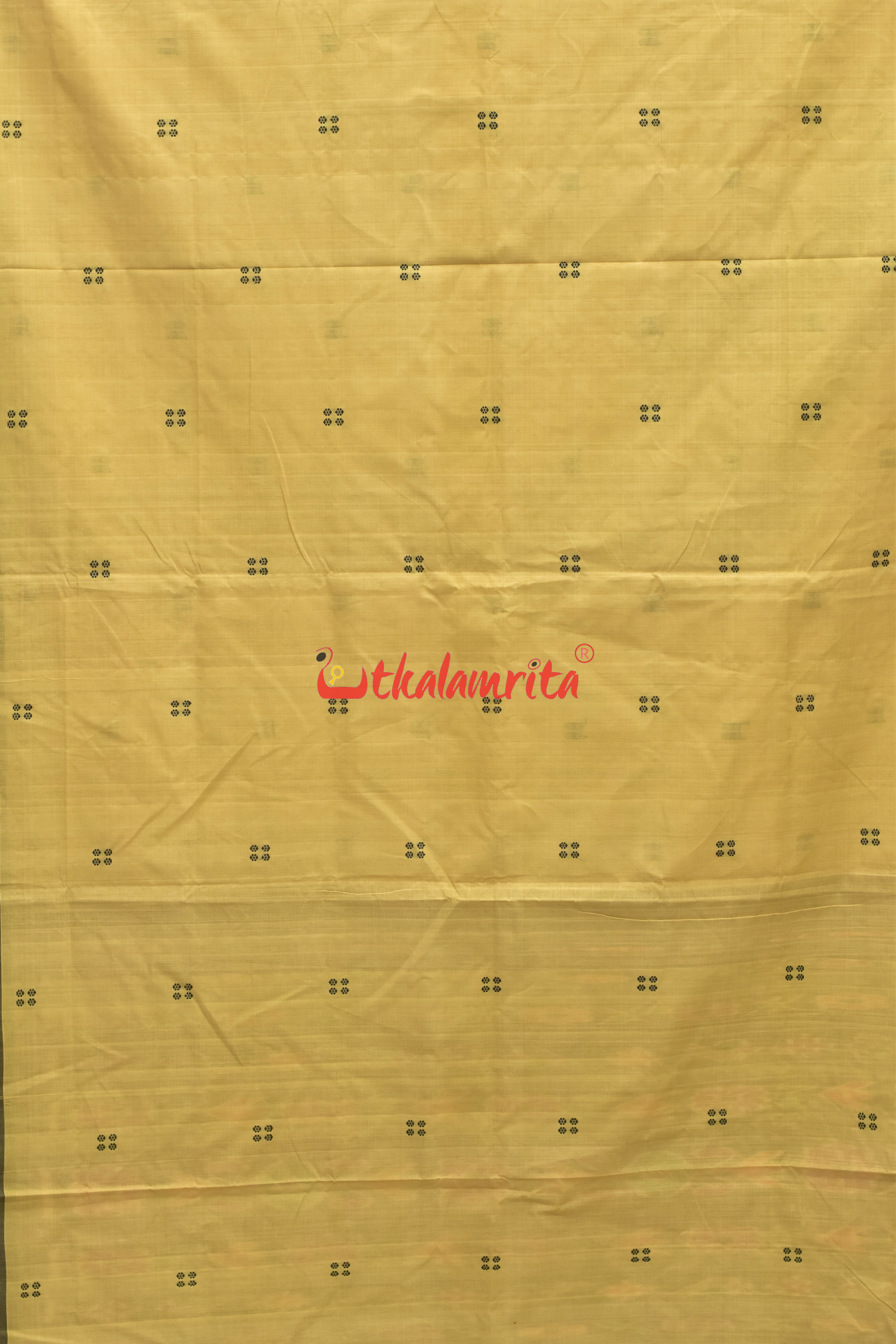 Beige Black Pittala Single Cotton Saree