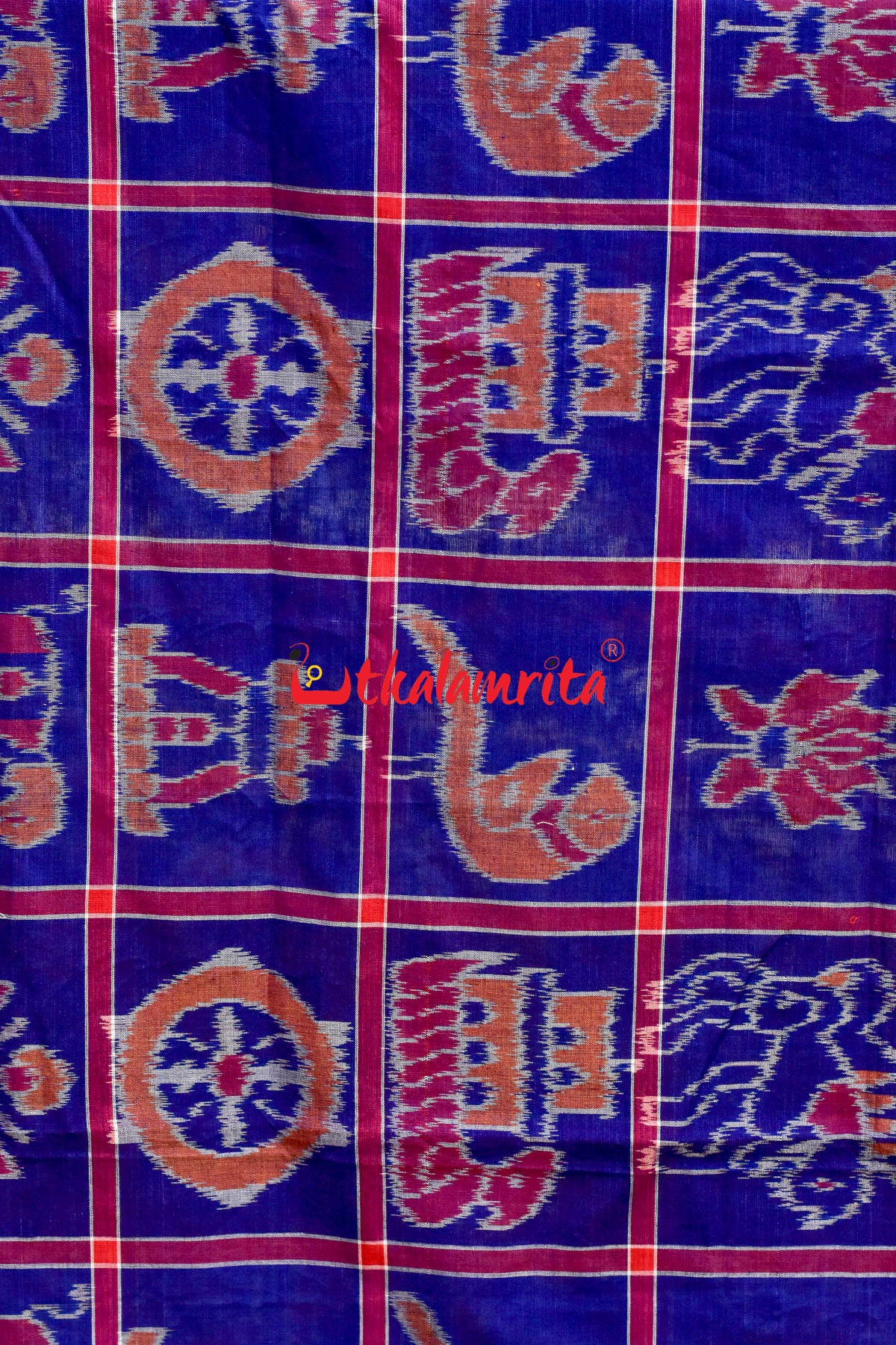 Blueish Red Border Nabakothi Cotton Saree