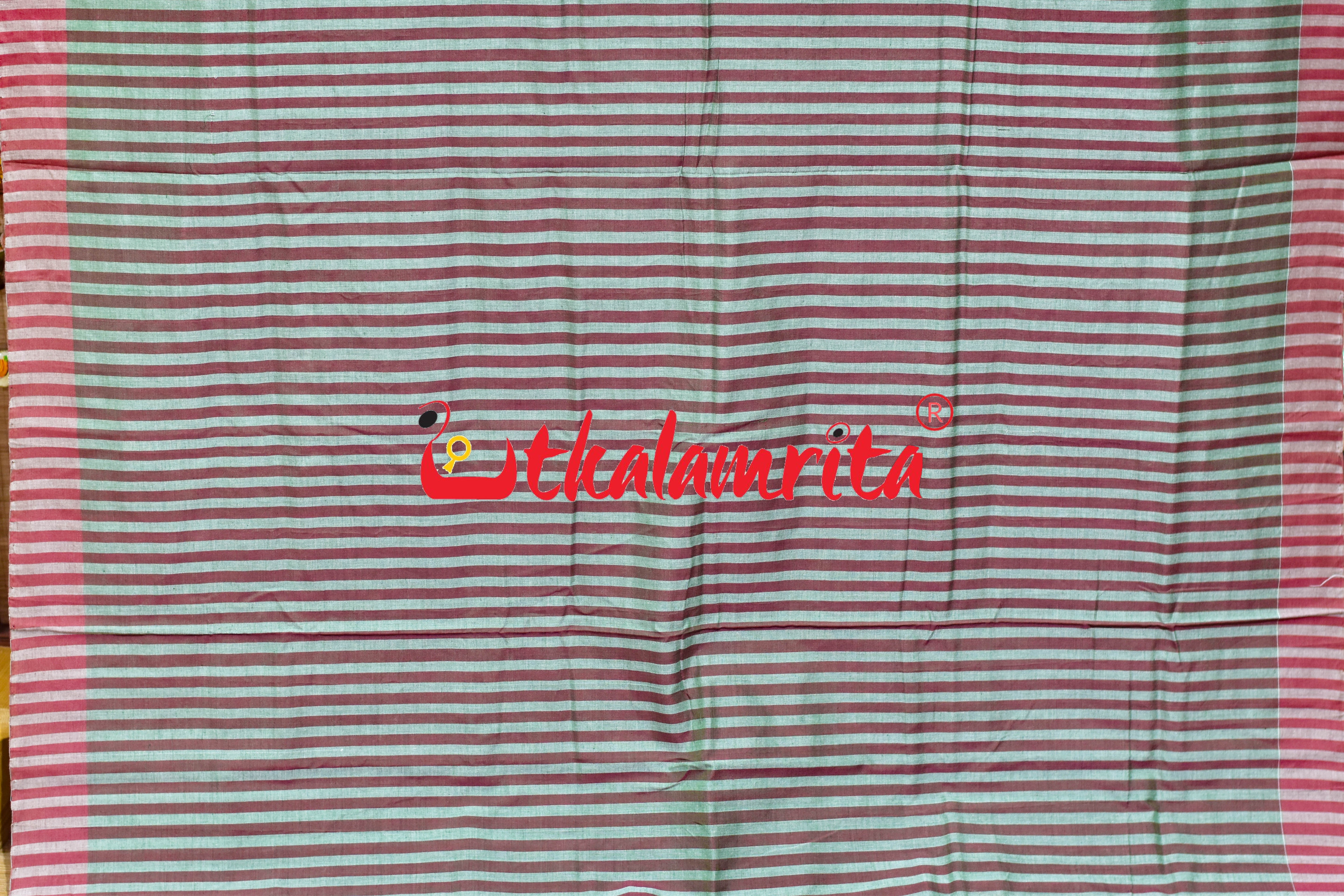 Teal Tarabali Khandua Cotton Saree