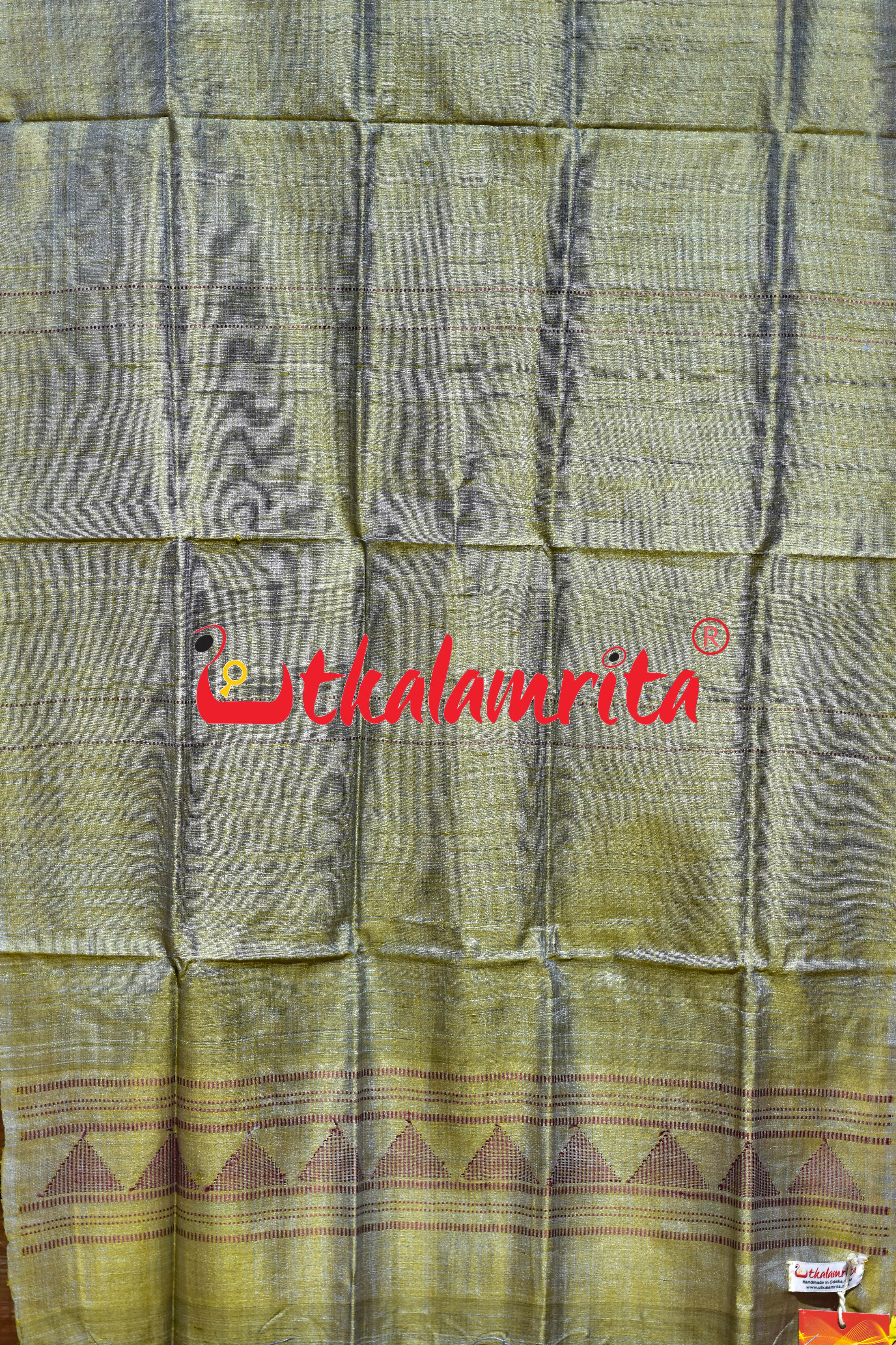 Light Brown Maroon Dongria Tussar Silk (Stole)