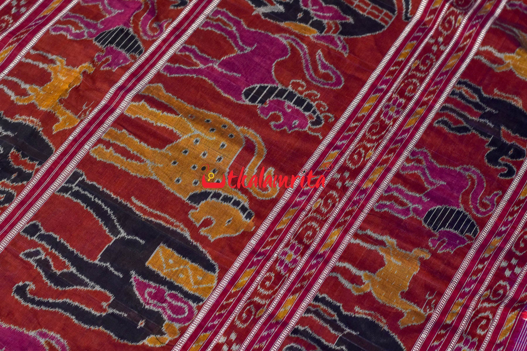 Black Red and Green Combo Nabakothi Cotton Saree