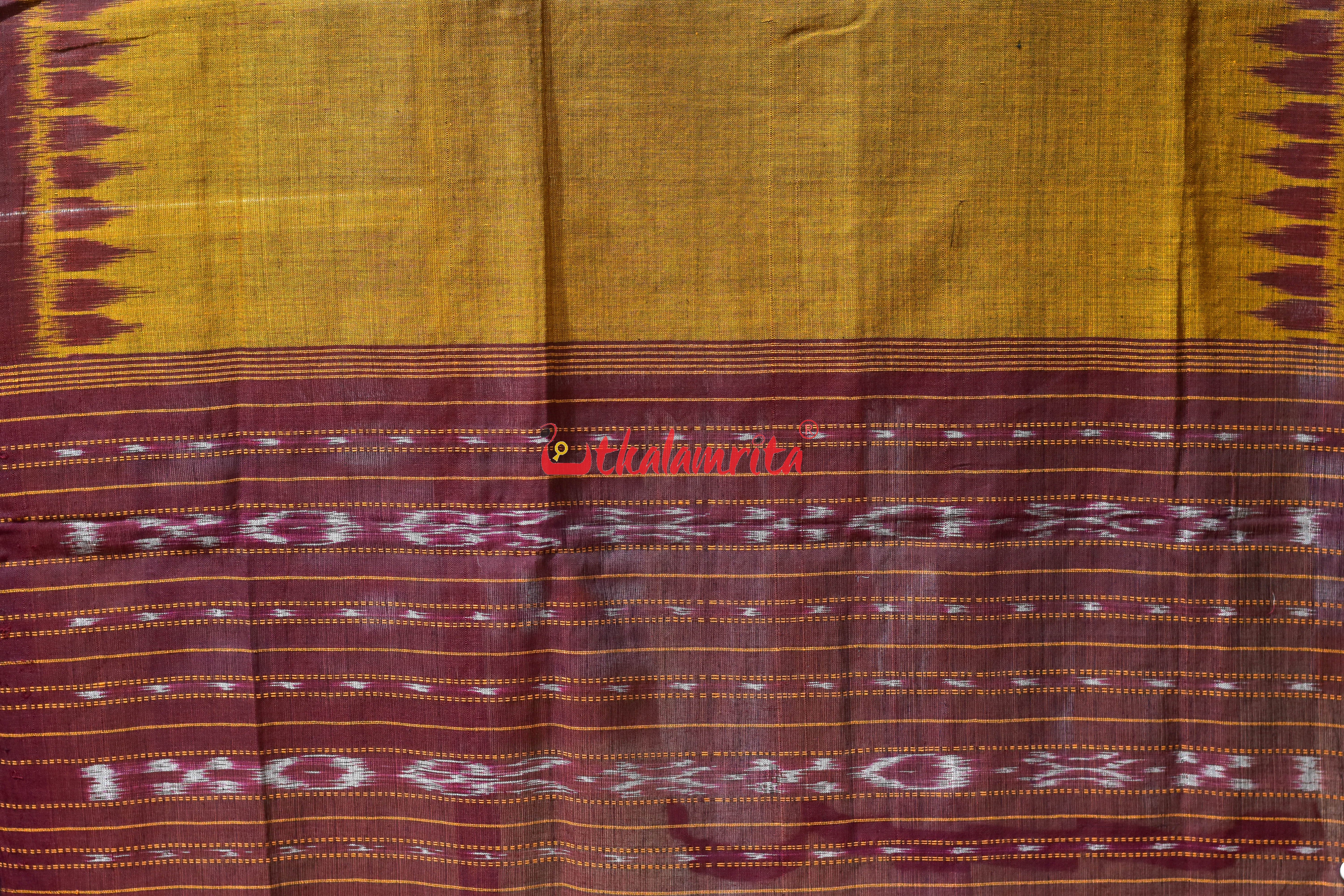 Golden Maroon Khandua Cotton (Dupatta)