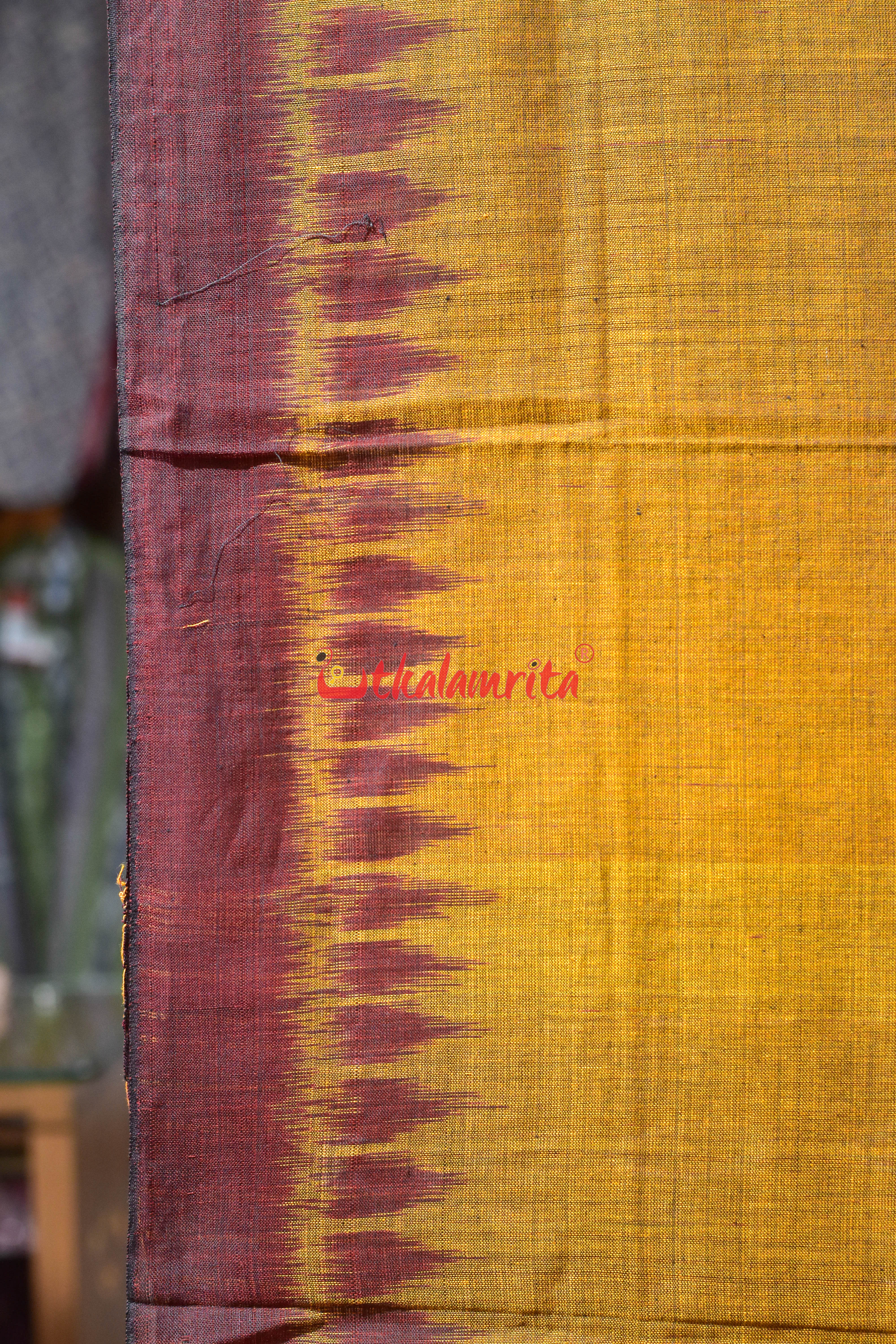 Golden Maroon Khandua Cotton (Dupatta)