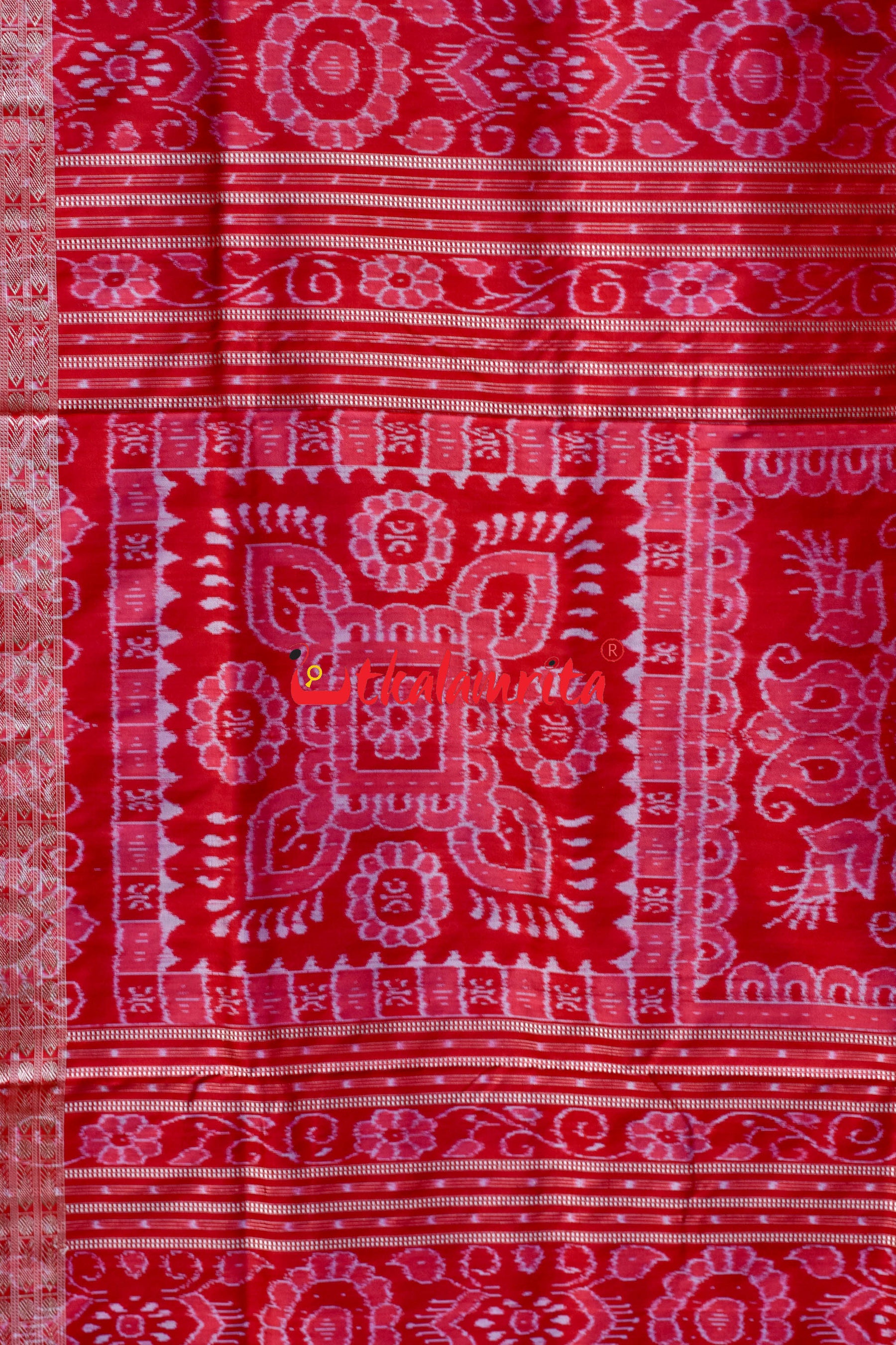 Prussian Blue Tribals Sambalpuri Silk Saree