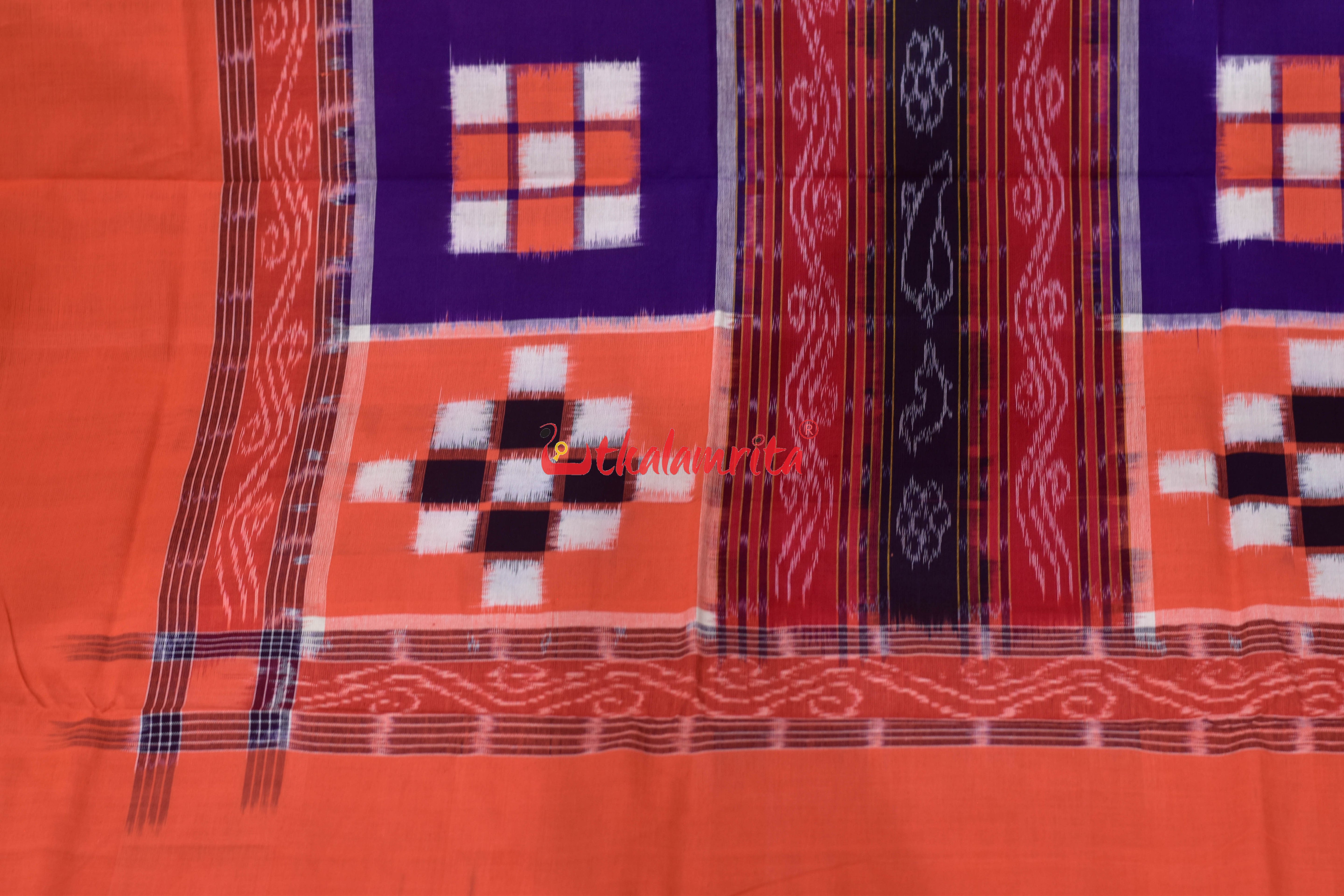 Orange Purple Bichitrapuri Cotton (Double Bedsheet)