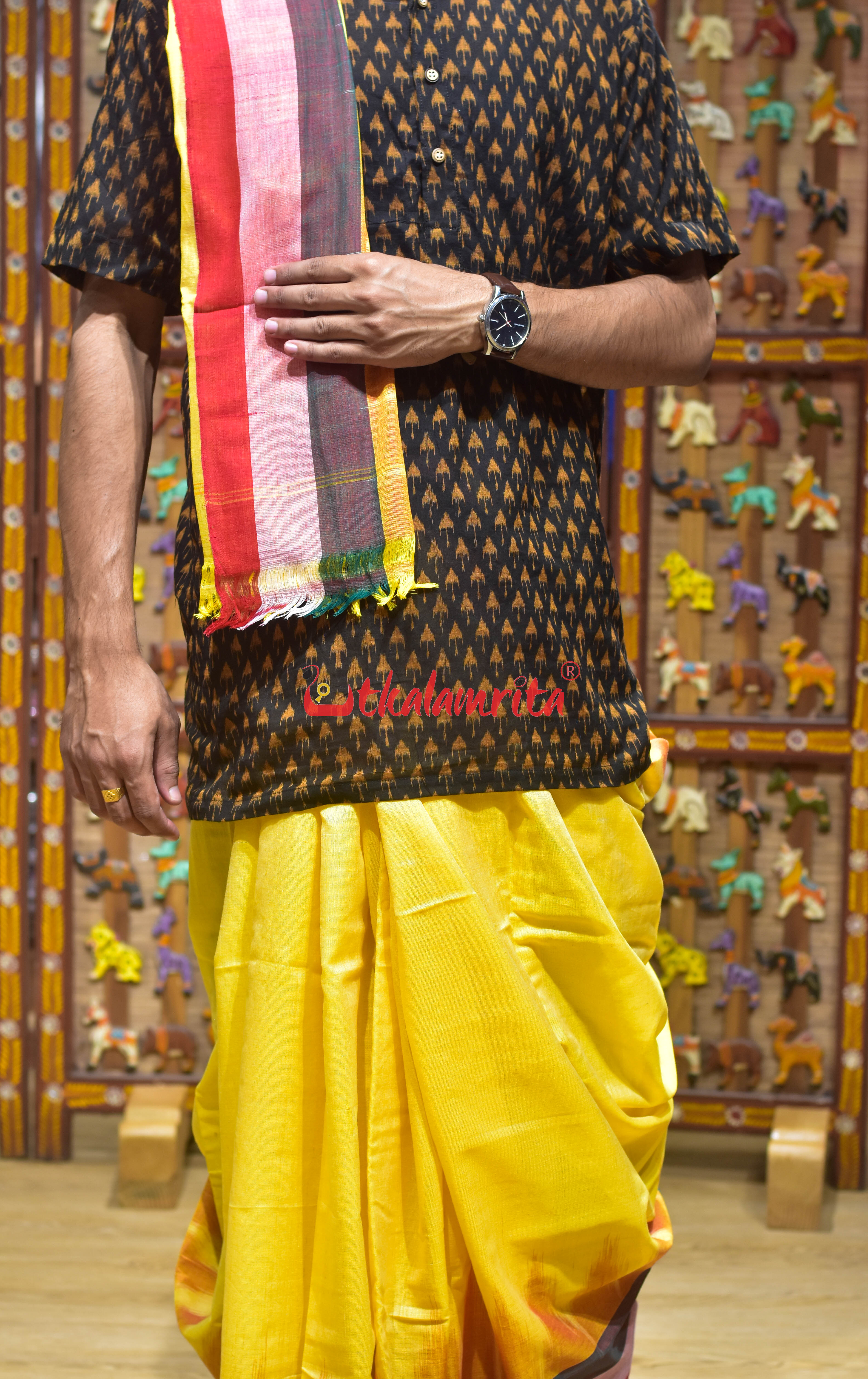 Yellow Triple Kumbha Cotton Joda