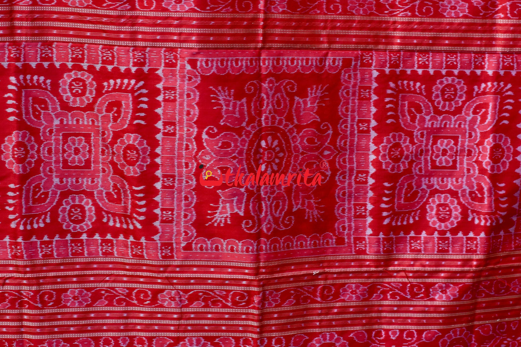 Prussian Blue Tribals Sambalpuri Silk Saree