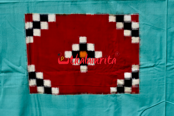 Seafoam Green and Red pasapali BedSheet (with Pillow Cover )