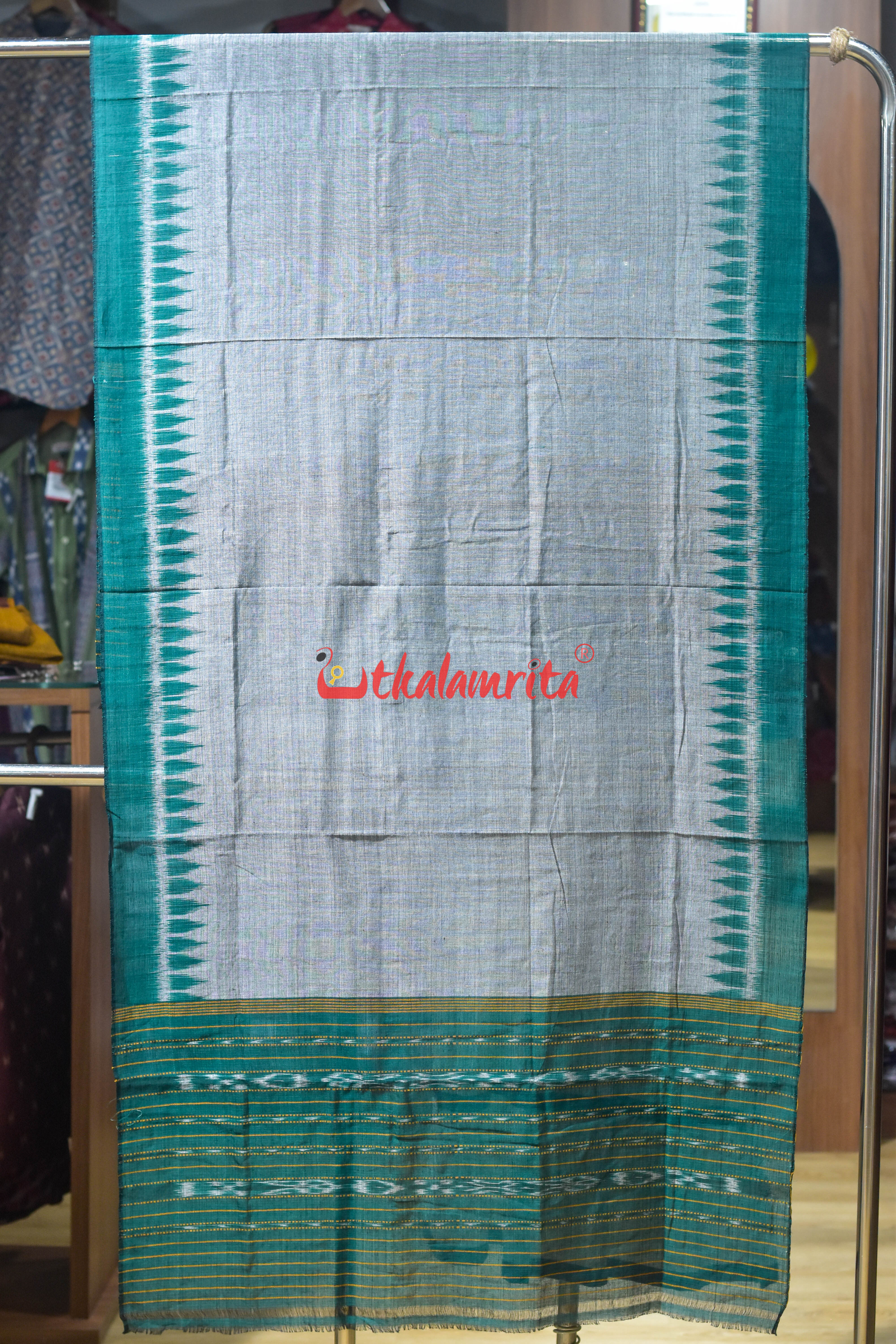 Grey Green Khandua Cotton (Dupatta)
