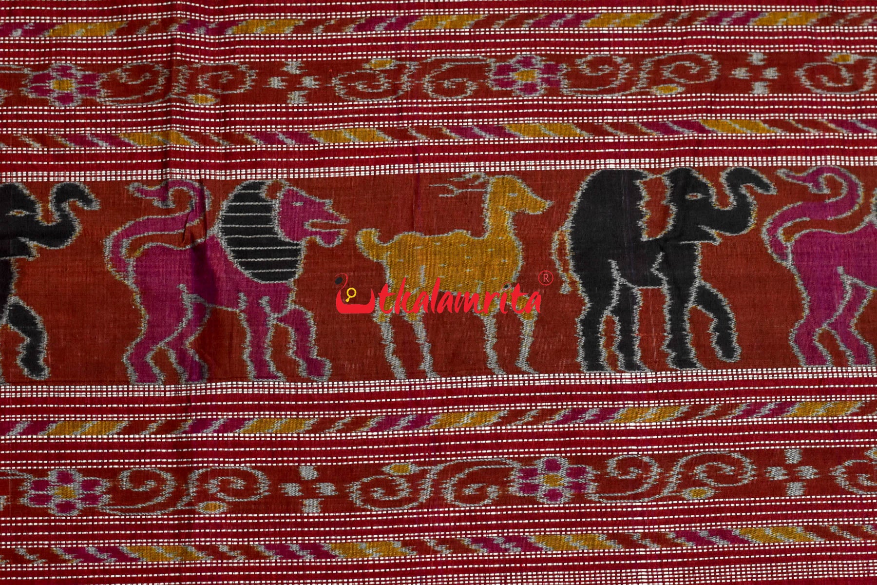 Black Red and Green Combo Nabakothi Cotton Saree