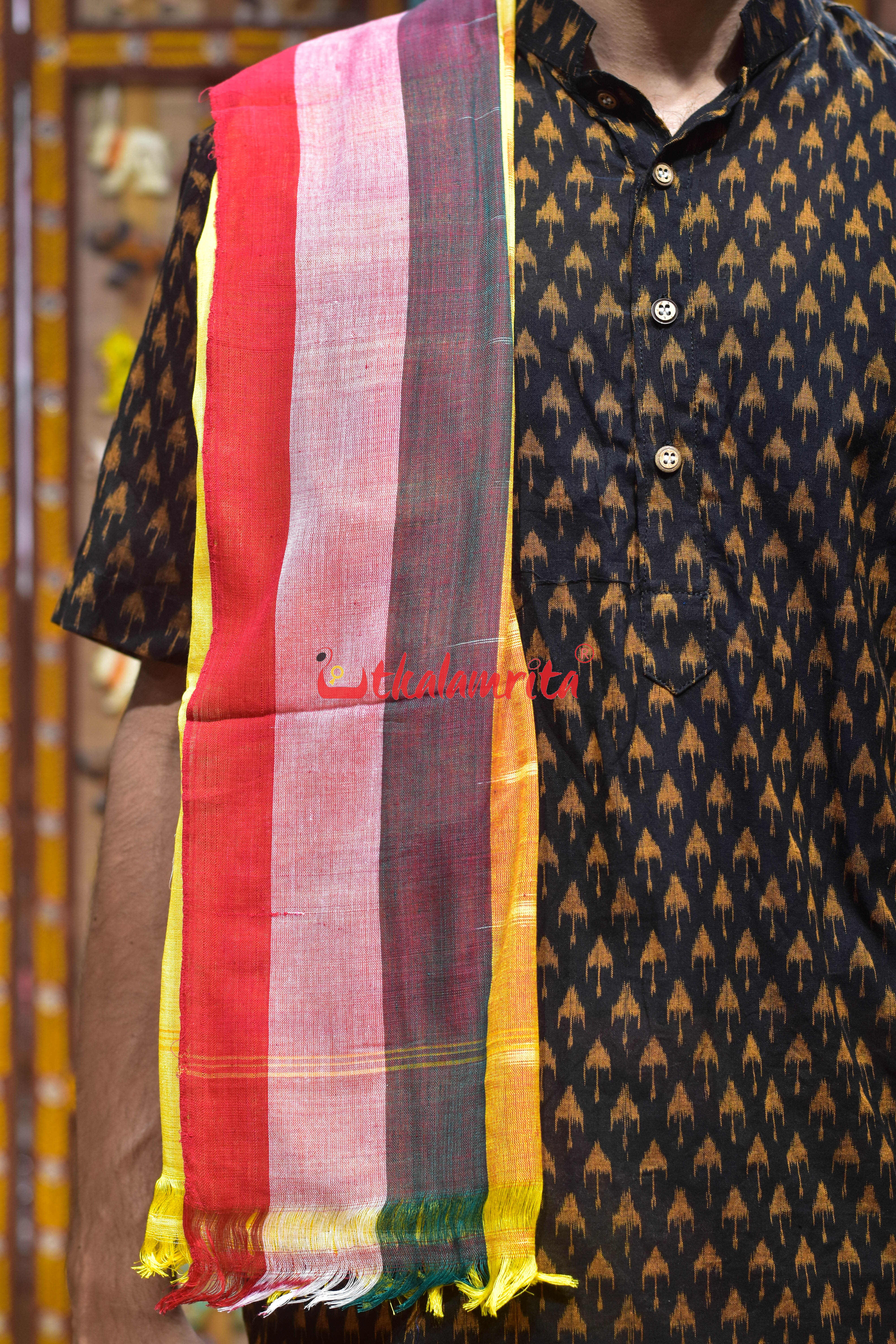 Yellow Triple Kumbha Cotton Joda