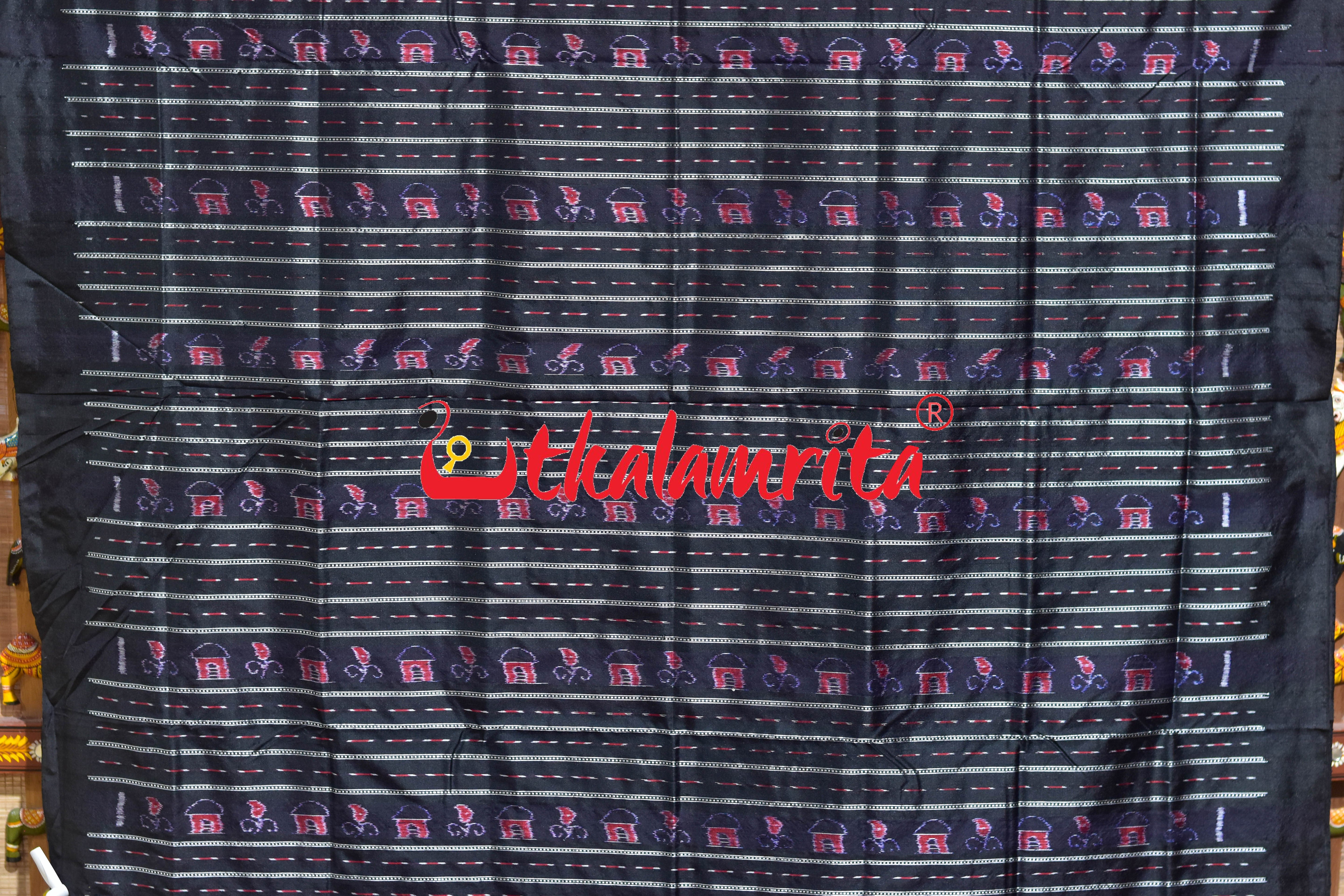 Magenta Plain Kumbha Bandha Anchal Sambalpuri Silk Saree