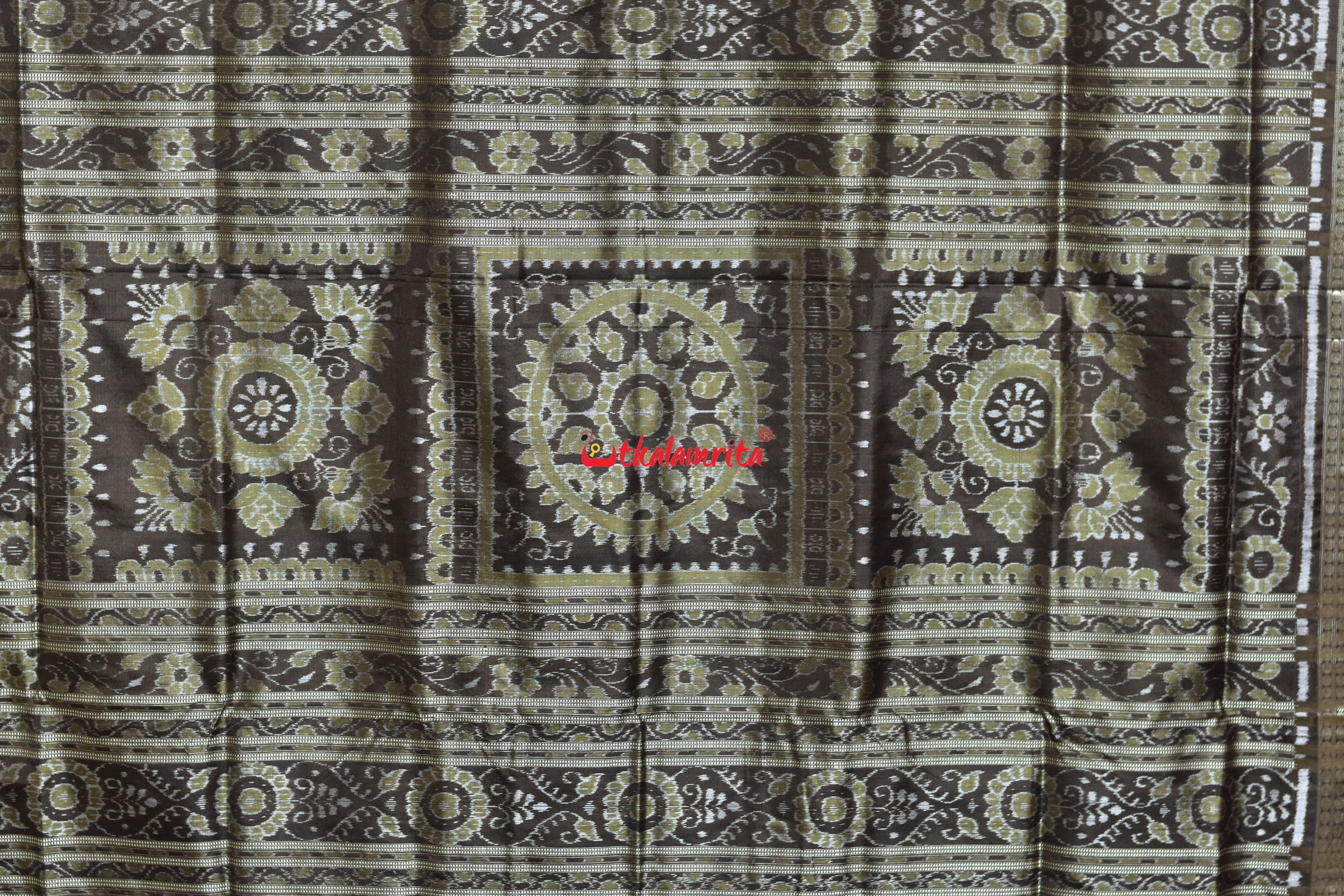 Harappa Boita Olive Sambalpuri Silk Saree