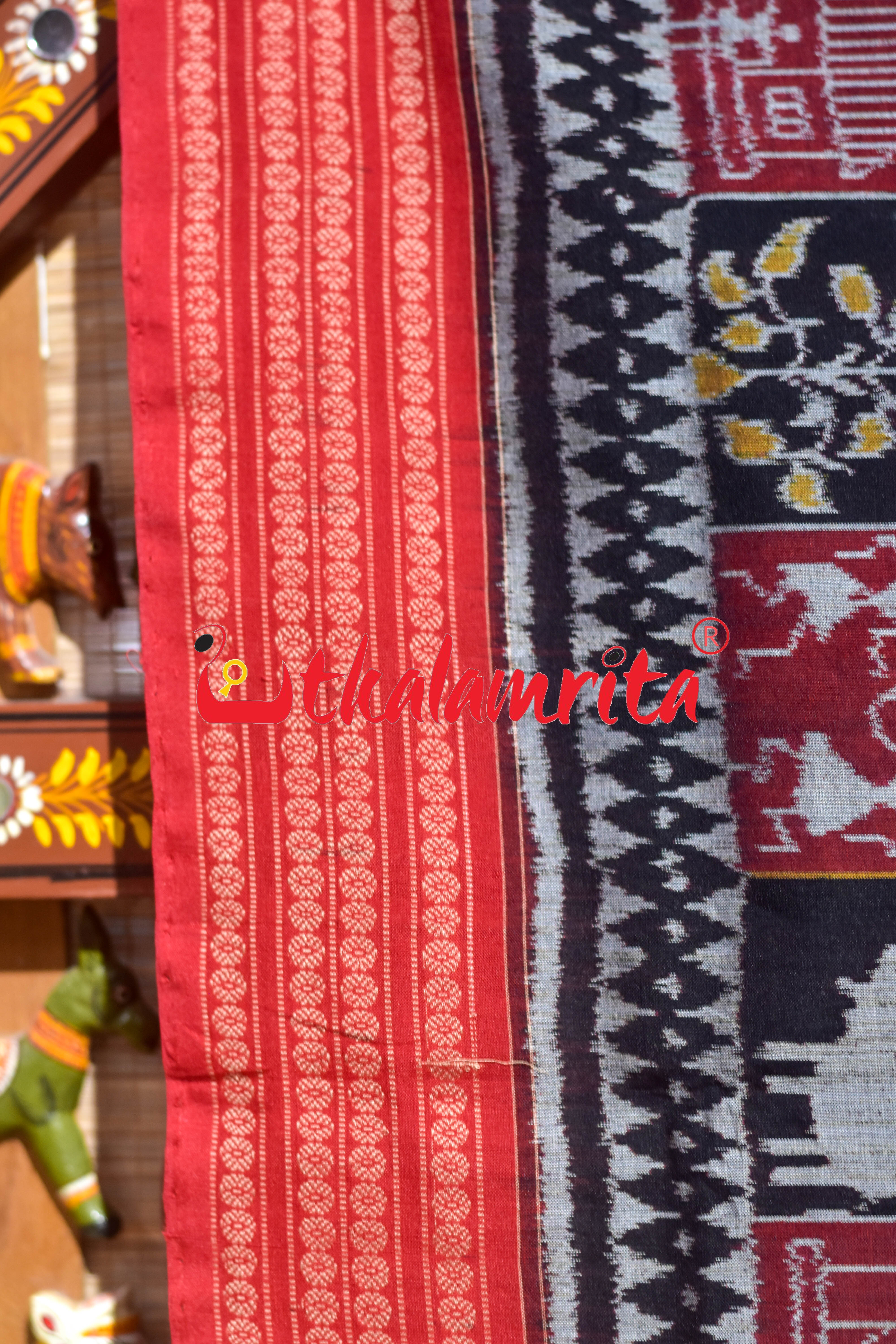 Black Tree Of Life Sambalpuri Cotton Saree