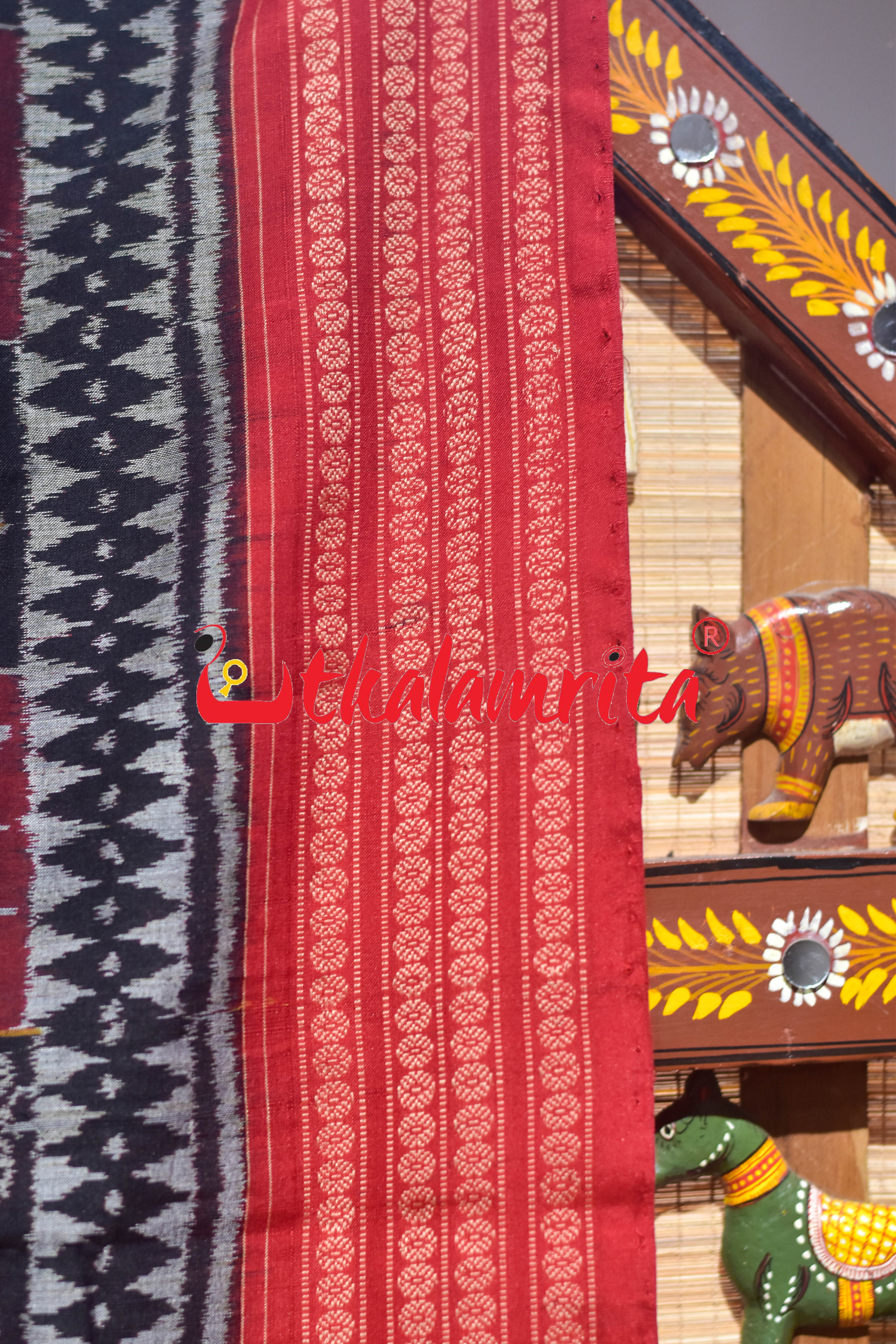 Black Tree Of Life Sambalpuri Cotton Saree