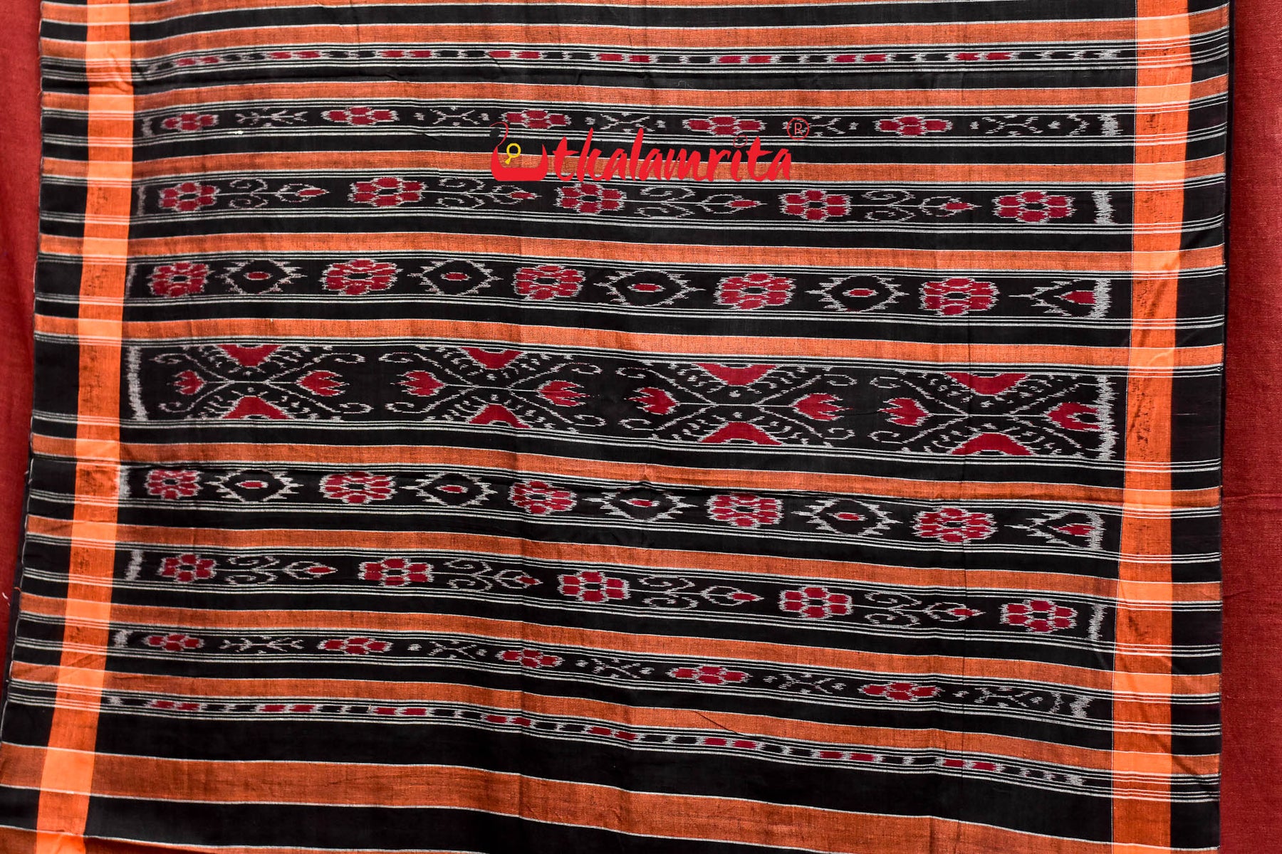 Navy Blue Barfi Khandua Cotton Saree