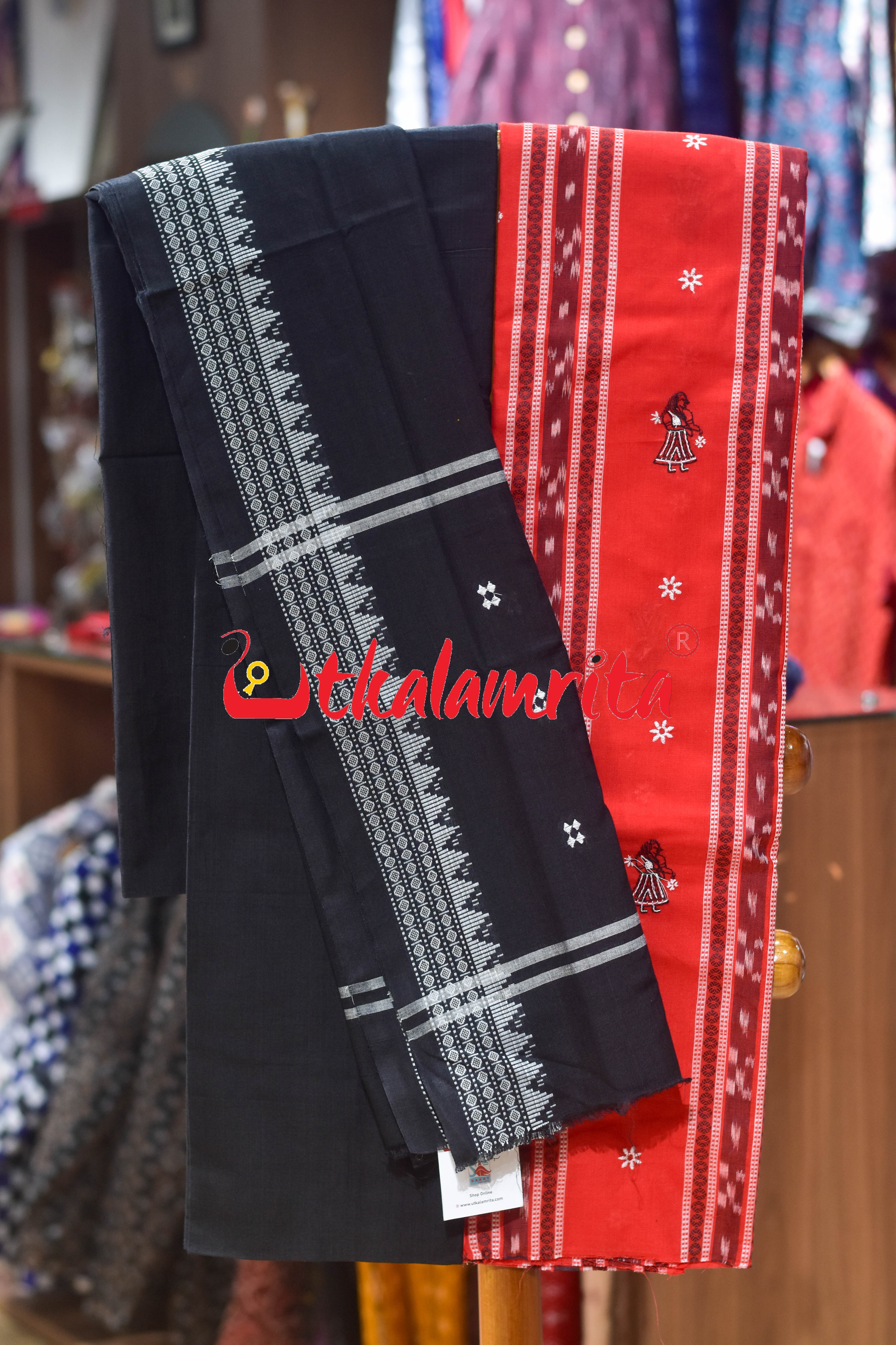 Red Black Doll Bomkai Dress Set