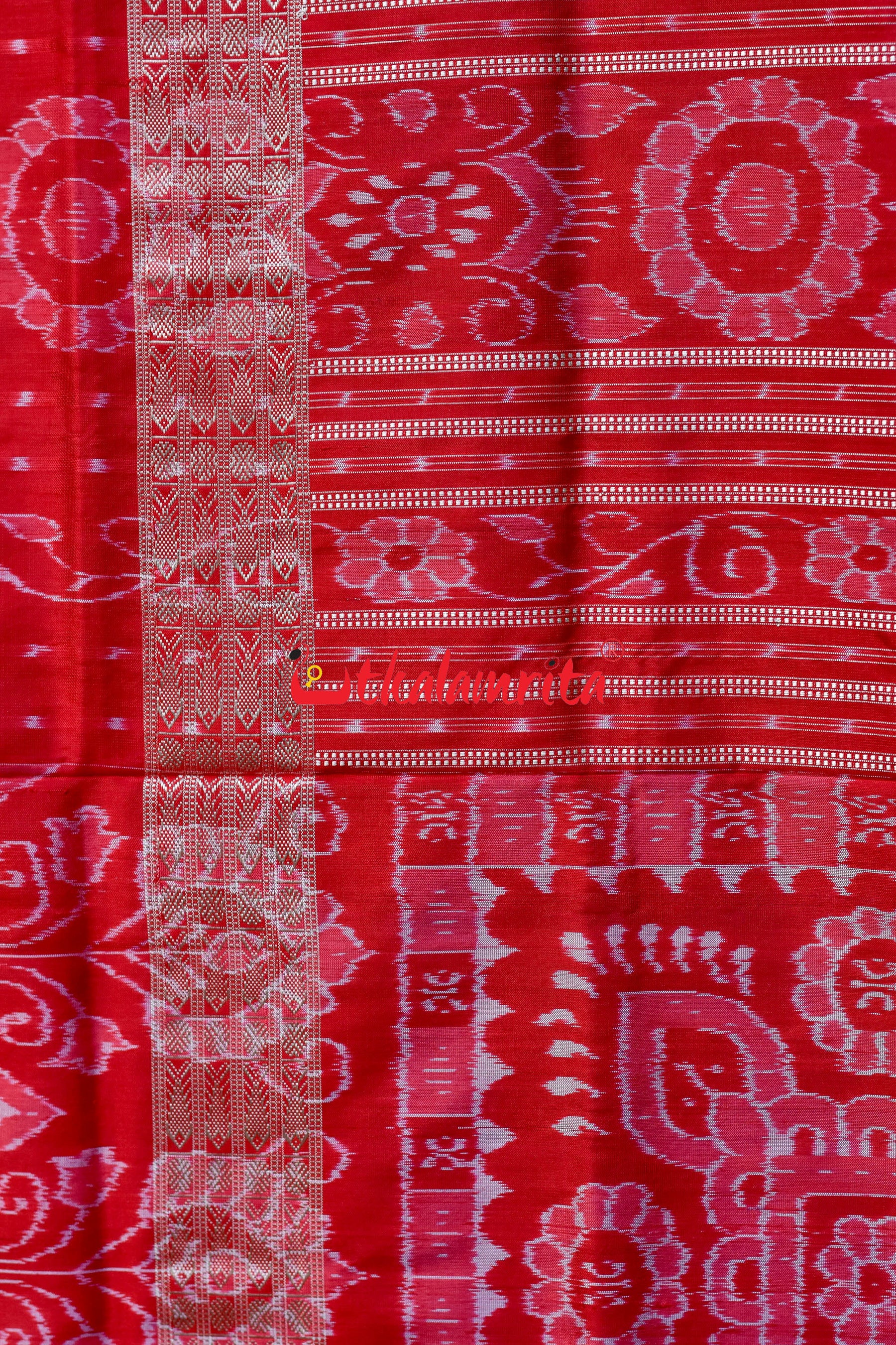 Prussian Blue Tribals Sambalpuri Silk Saree