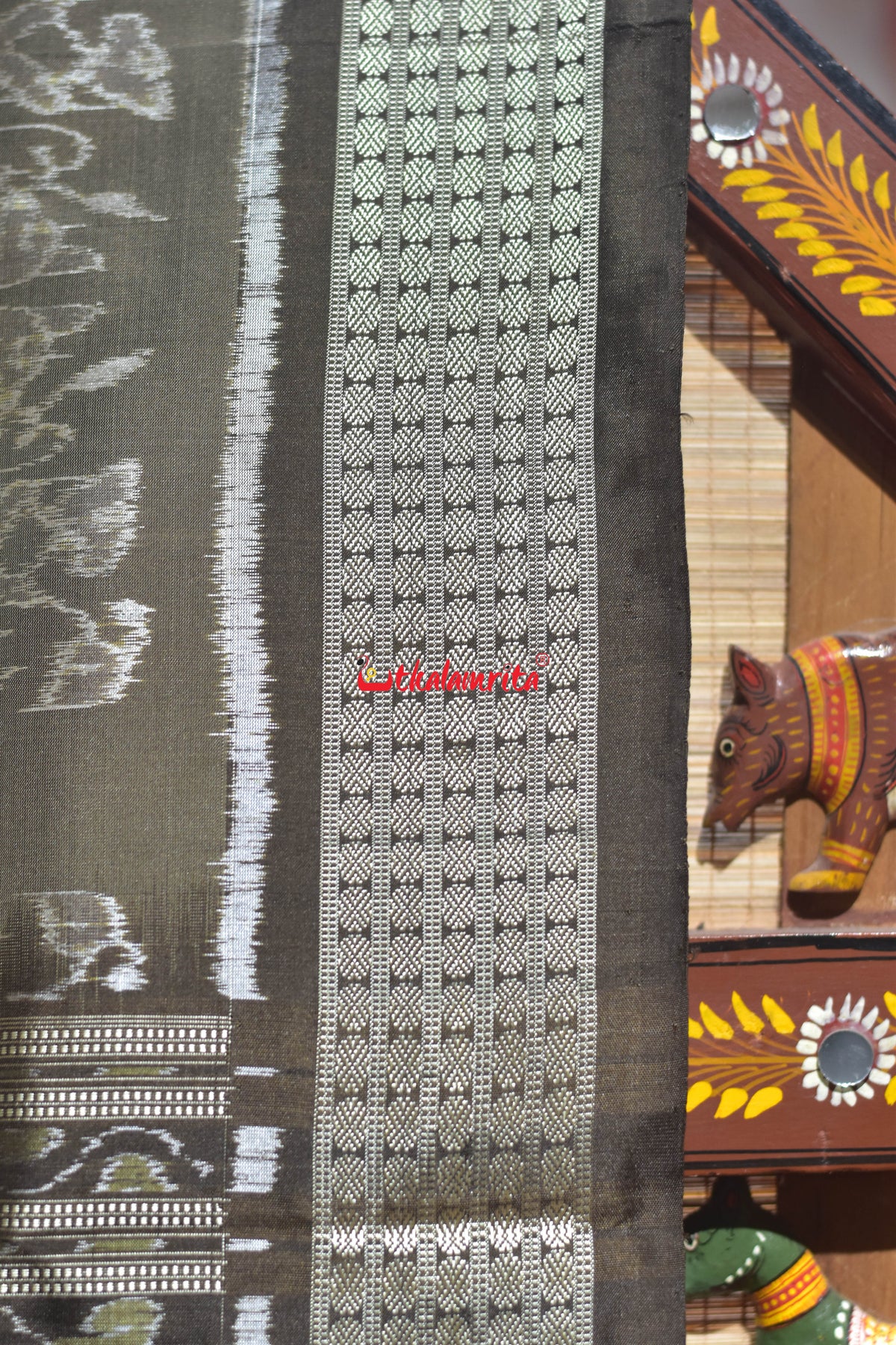 Harappa Boita Olive Sambalpuri Silk Saree