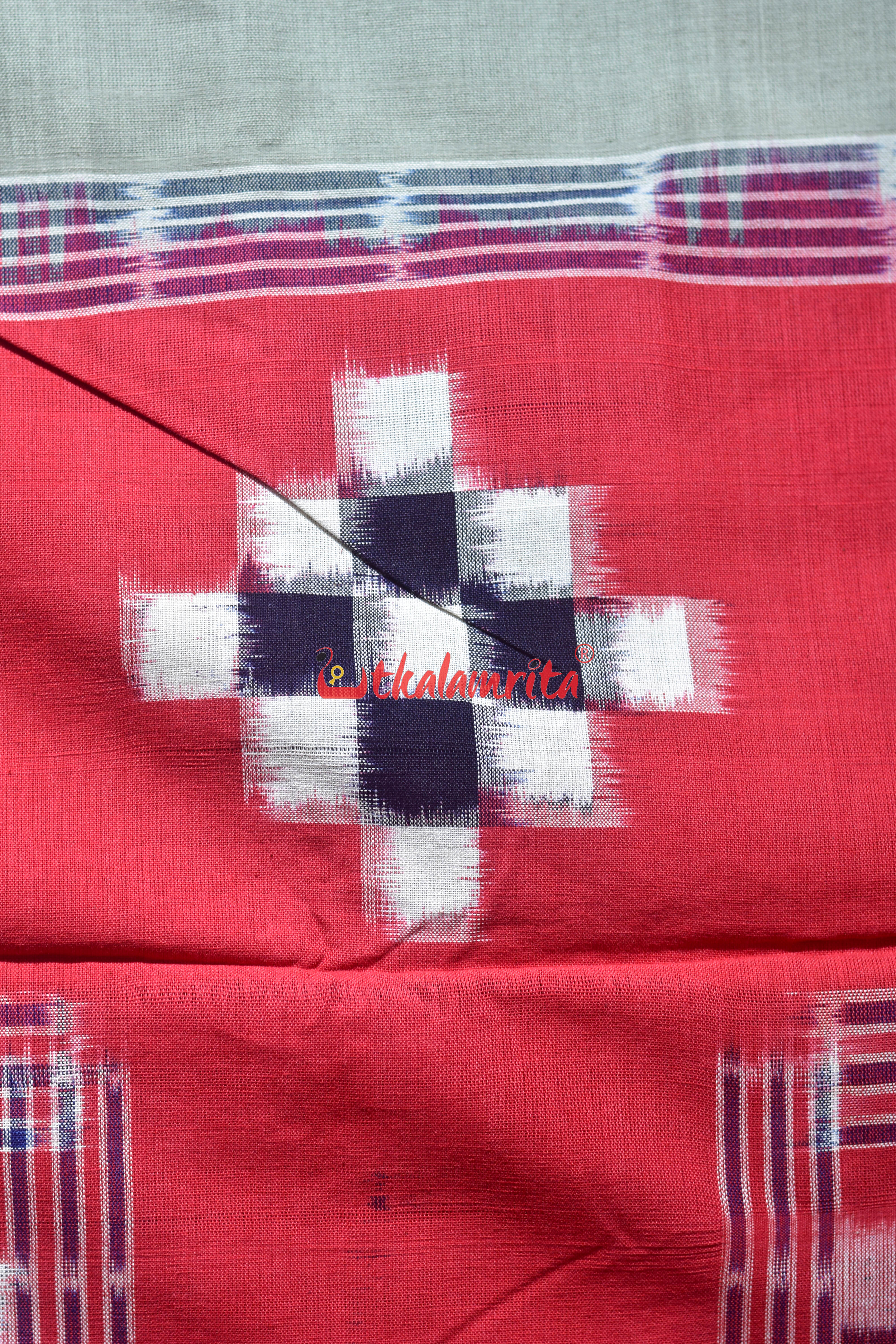 Red Blue Tipa L Design Cotton (Double Bedsheet)