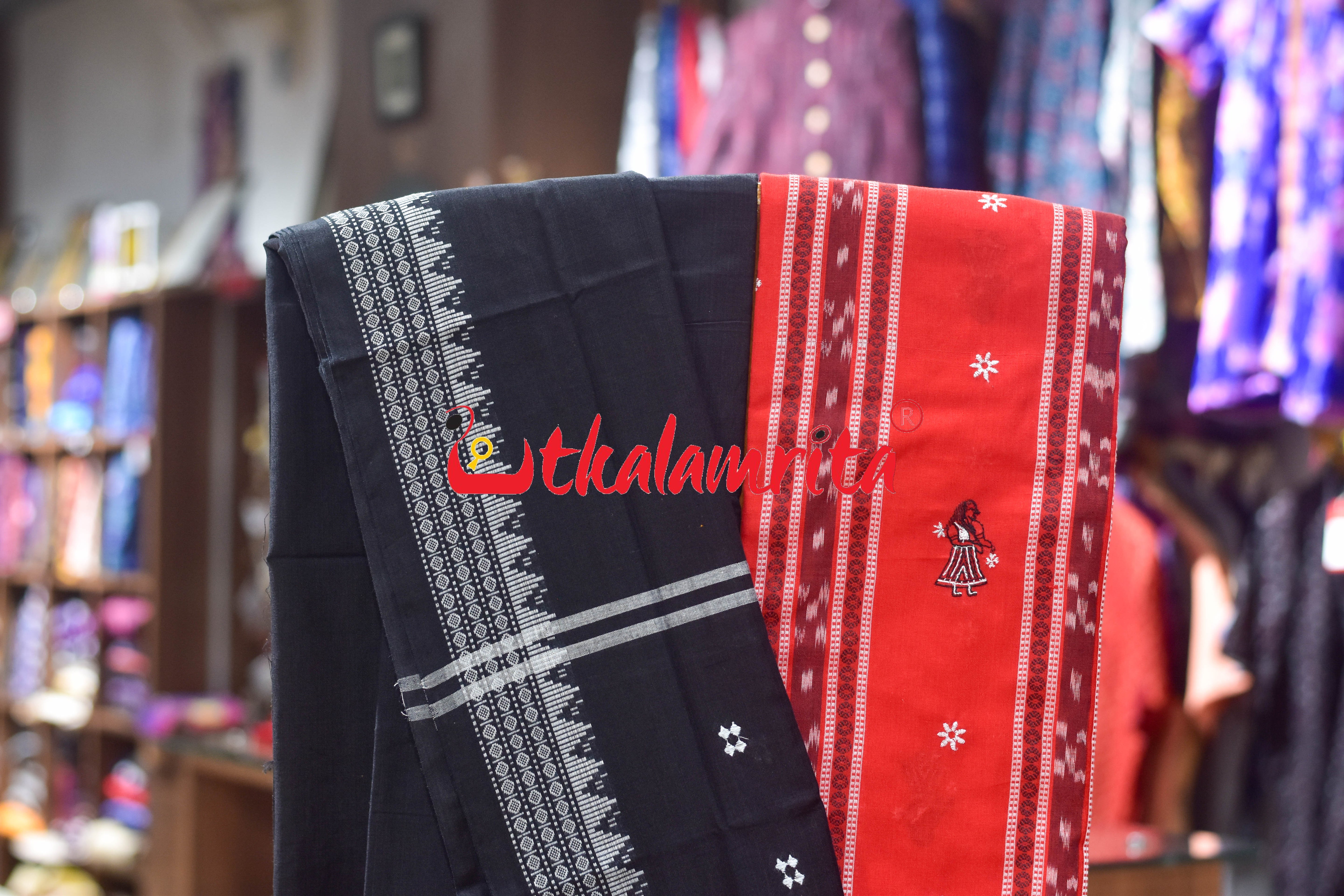 Red Black Doll Bomkai Dress Set