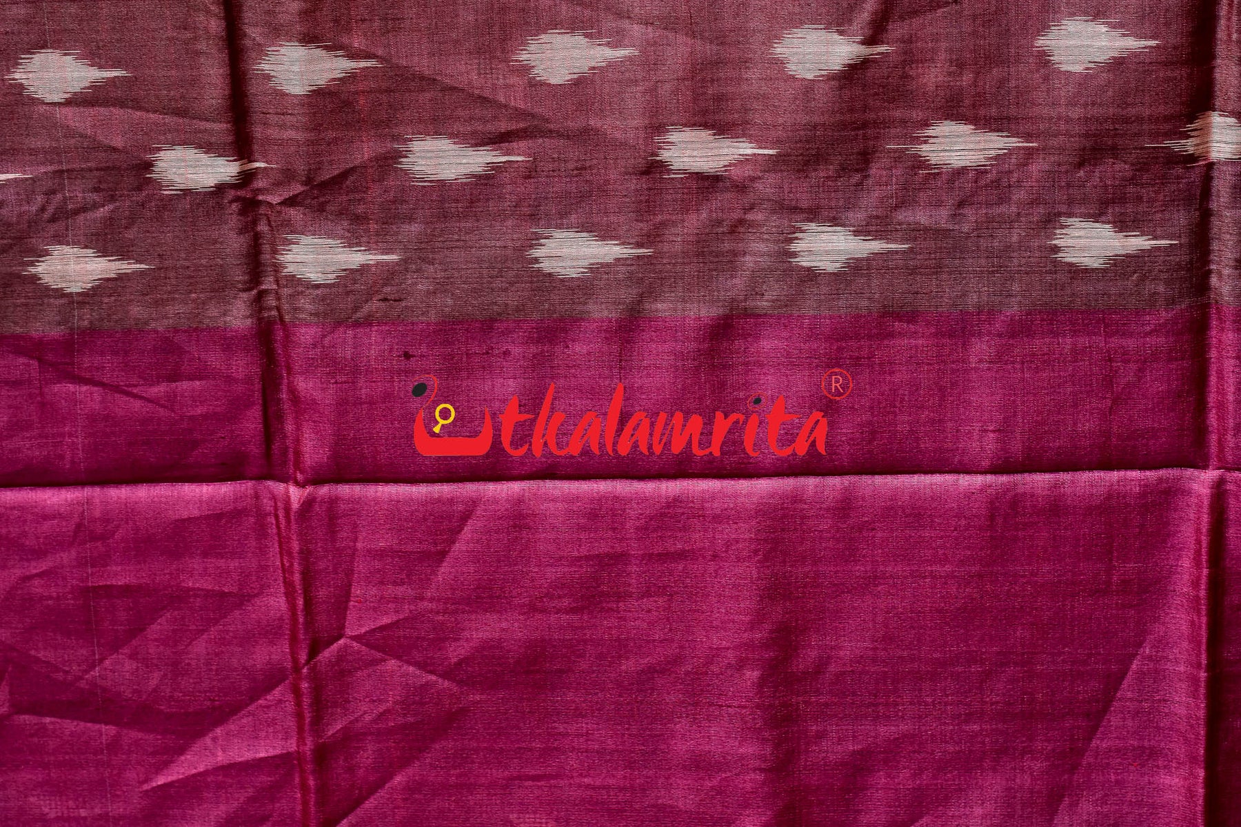 Cobalt Blue Flower Petals Tussar Saree