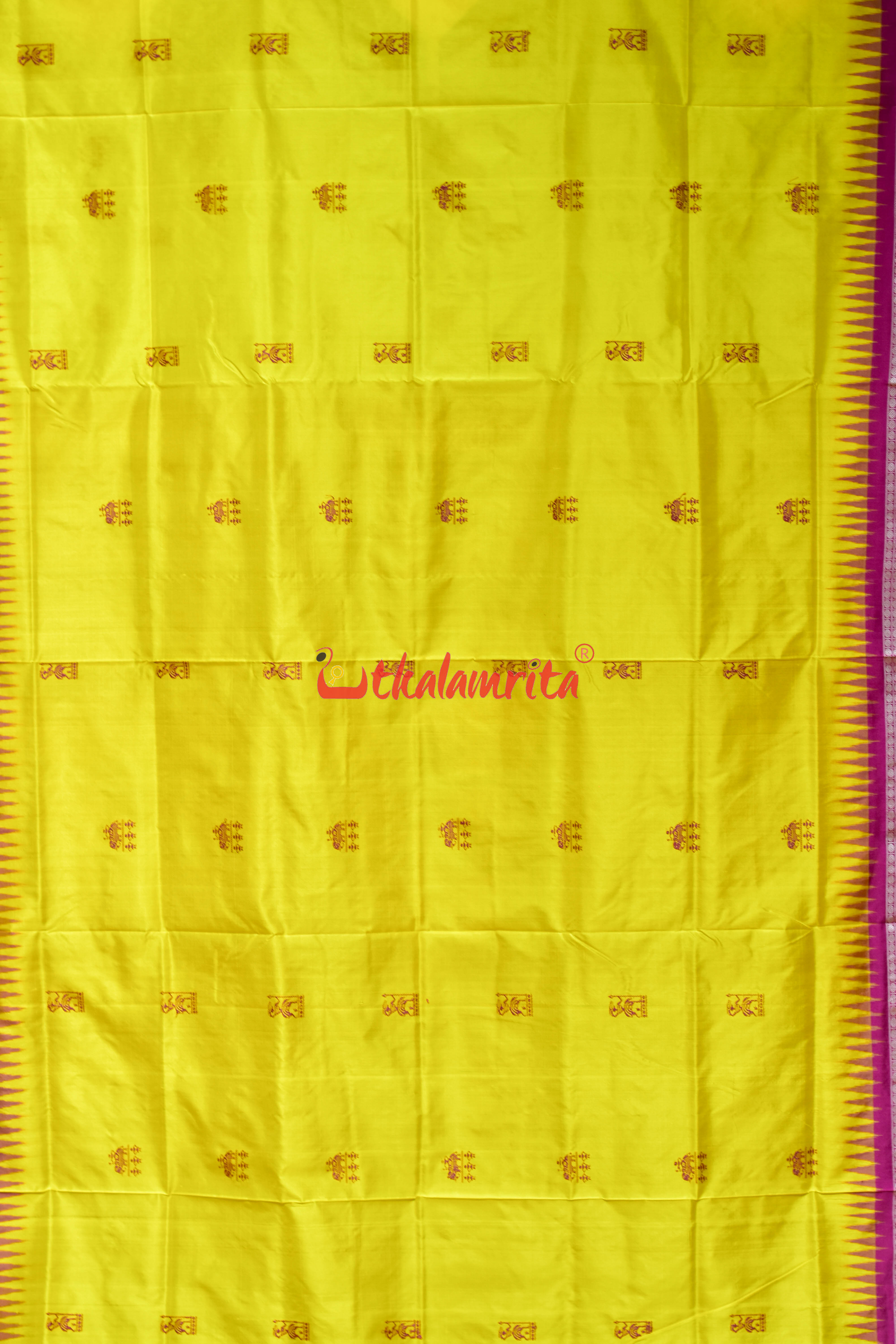 Yellow Rani Sabari Bomkai Silk Saree