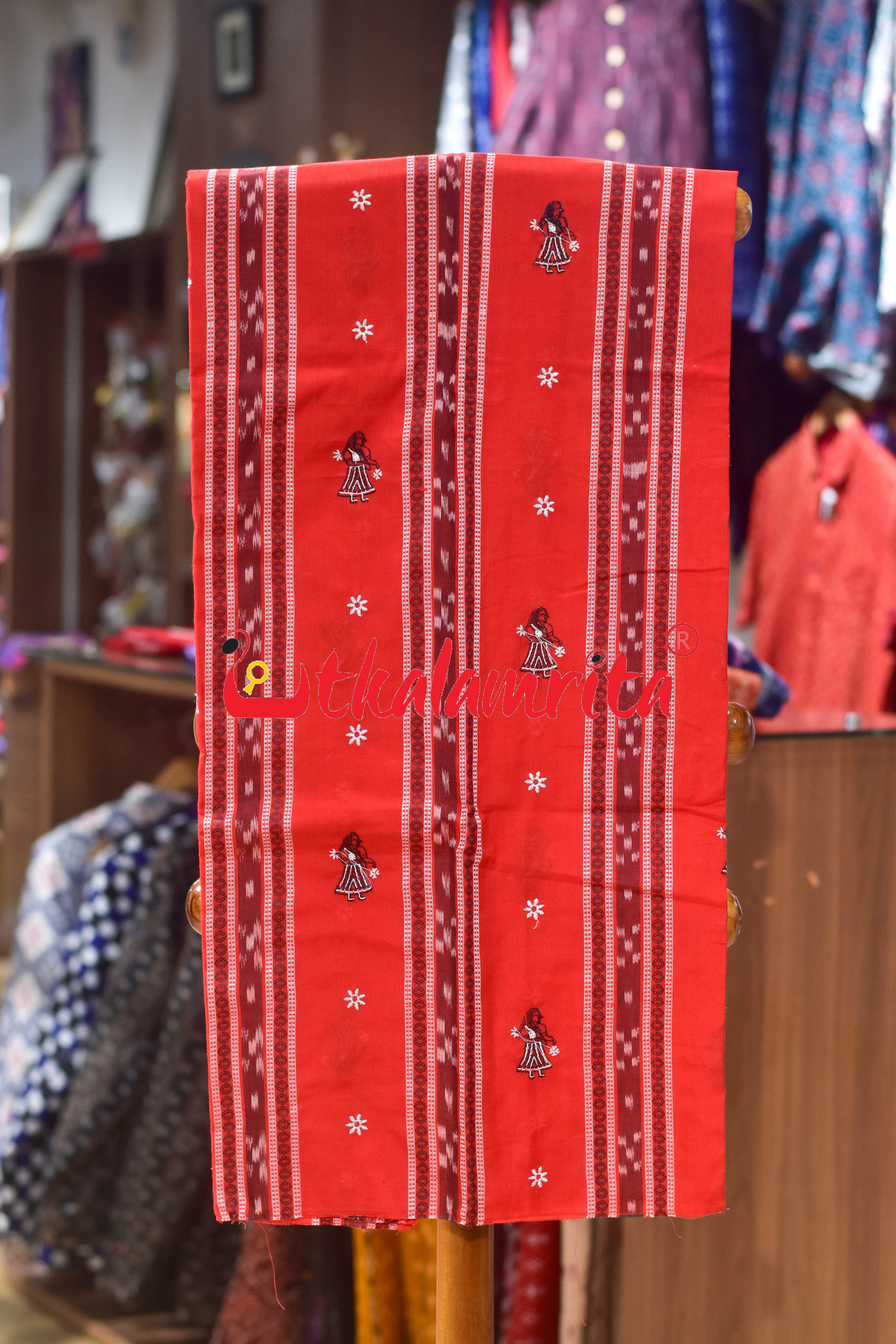 Red Black Doll Bomkai Dress Set