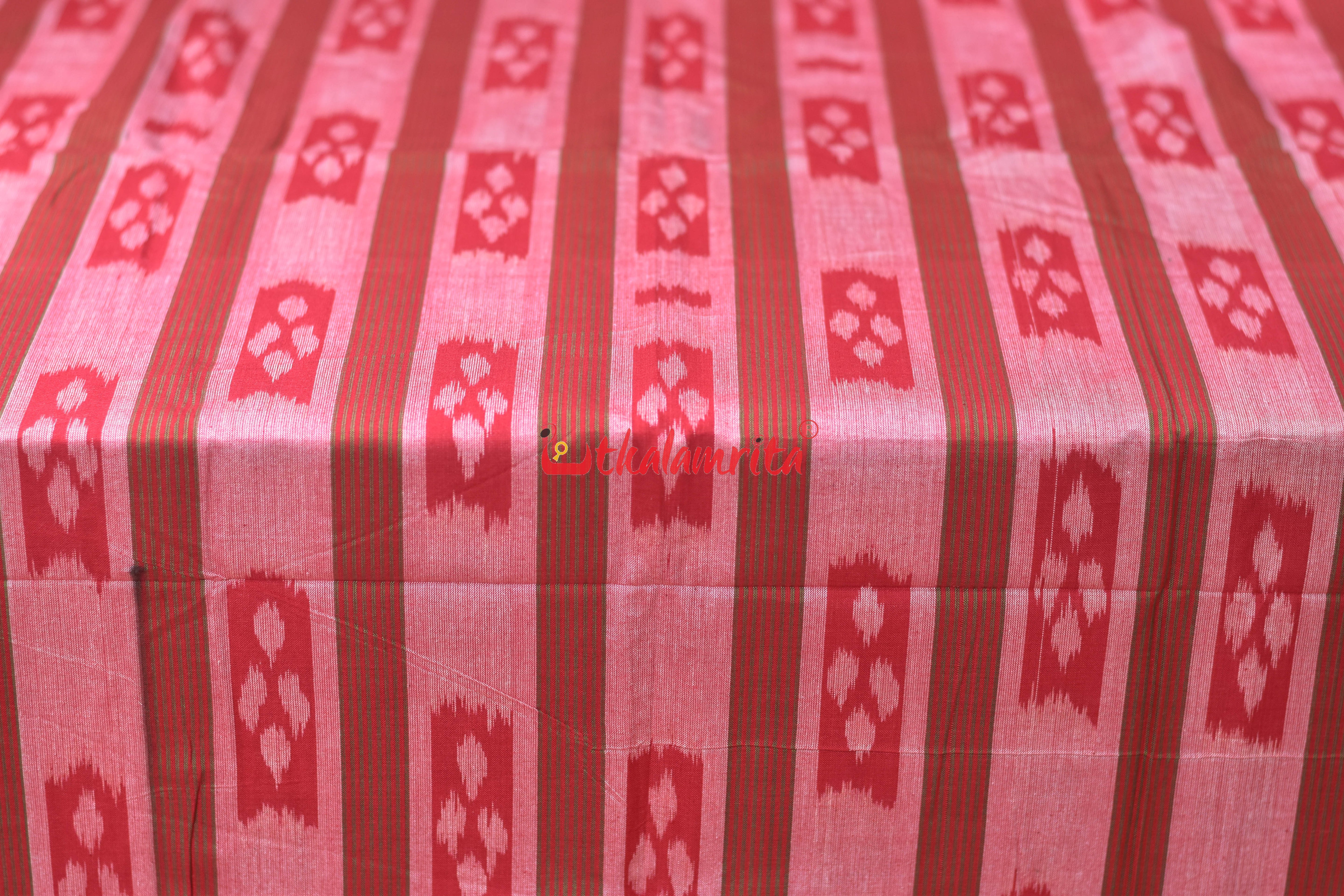 Four Petals Flower Pink Stripes Cotton (Fabric)