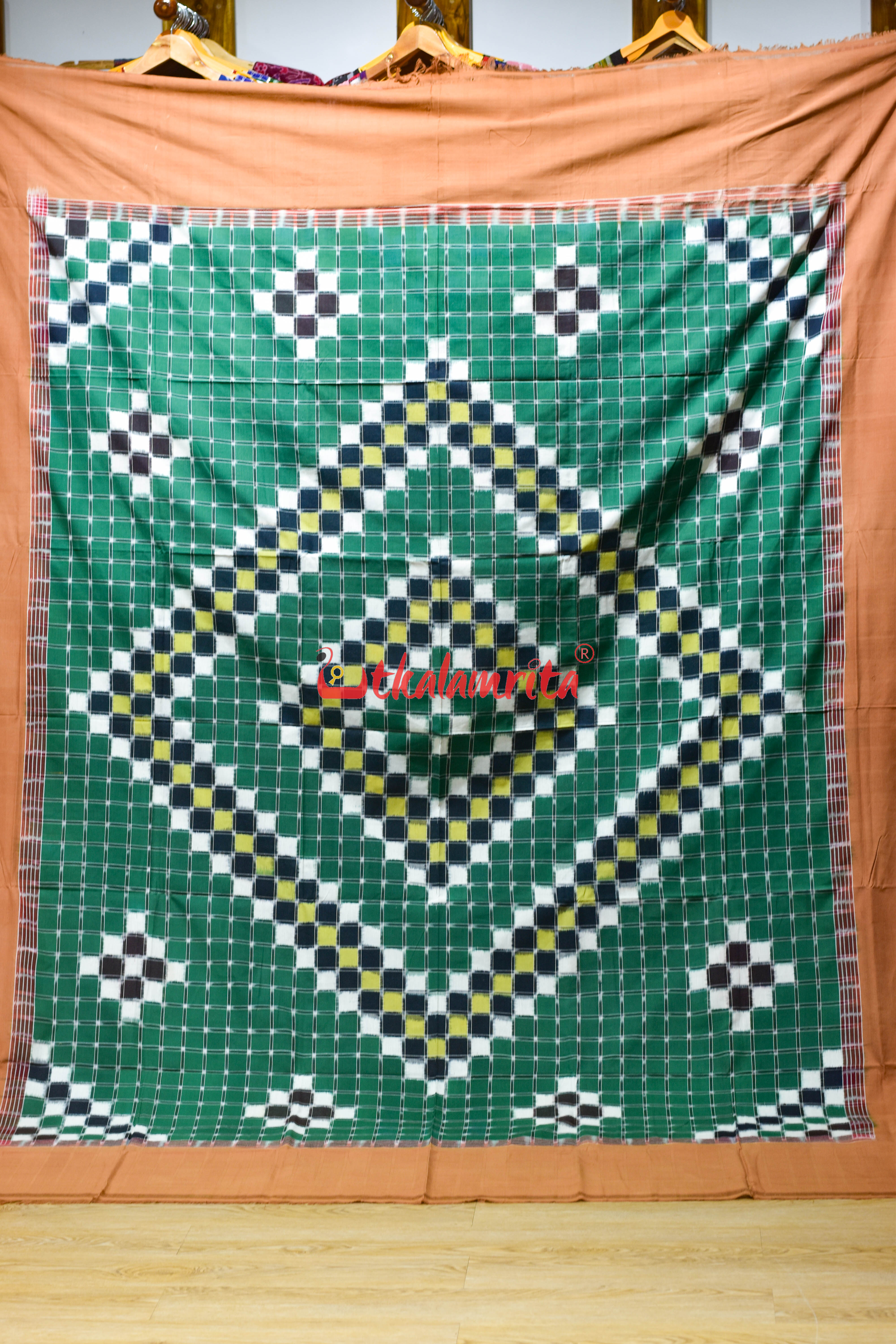 Green Brown Big Checks Pasapali (Double Bedsheet)