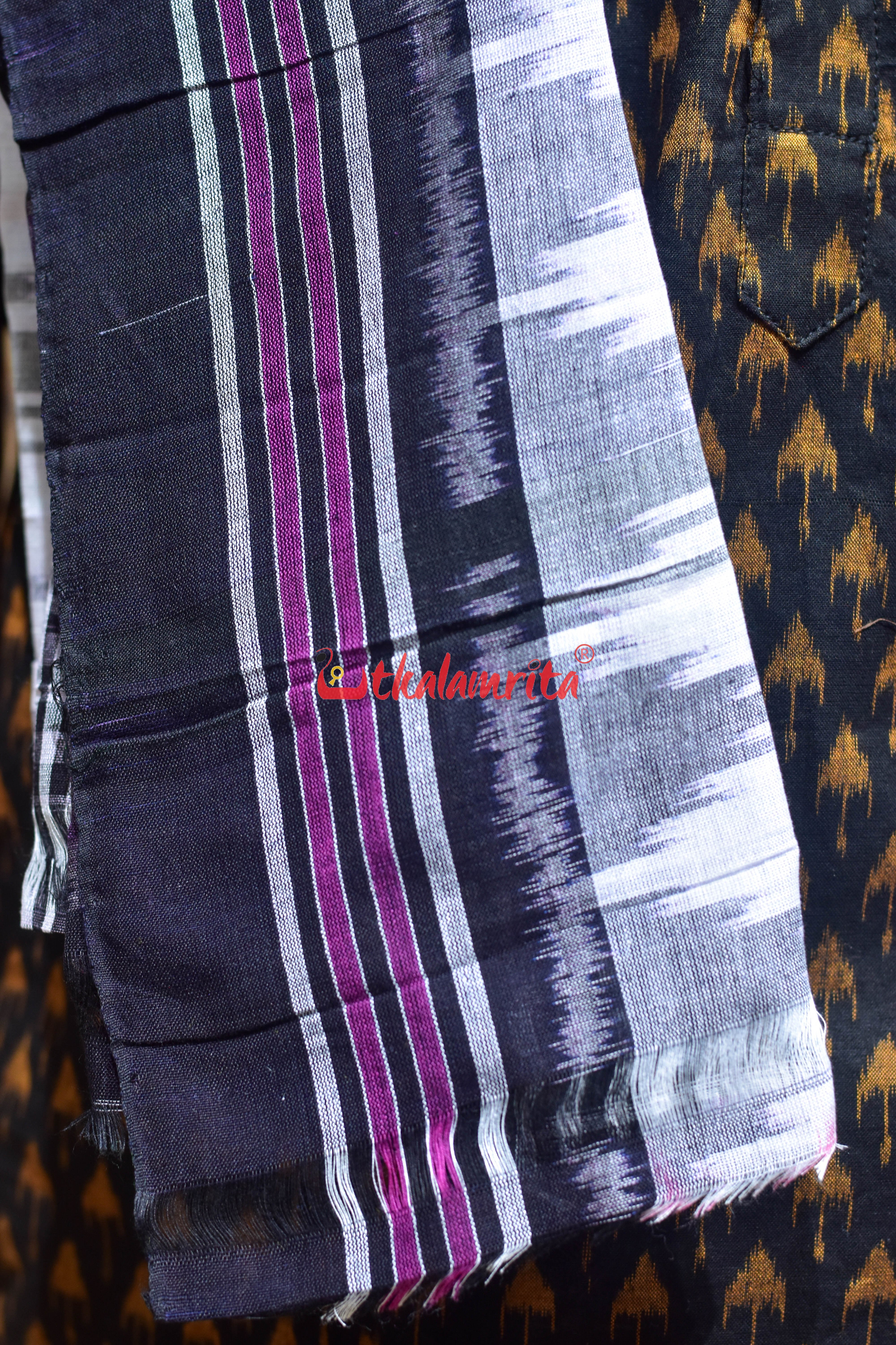 Black Purple Flower Design Cotton Joda