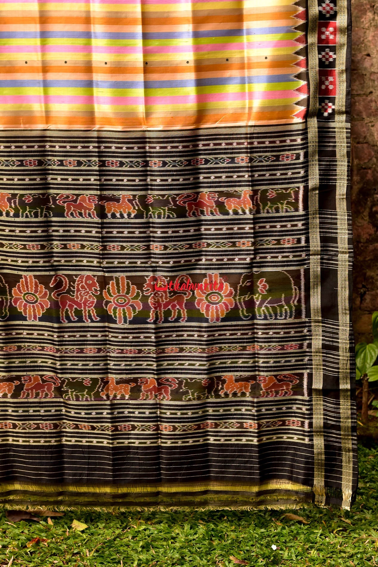 Rainbow Khandua Silk Saree