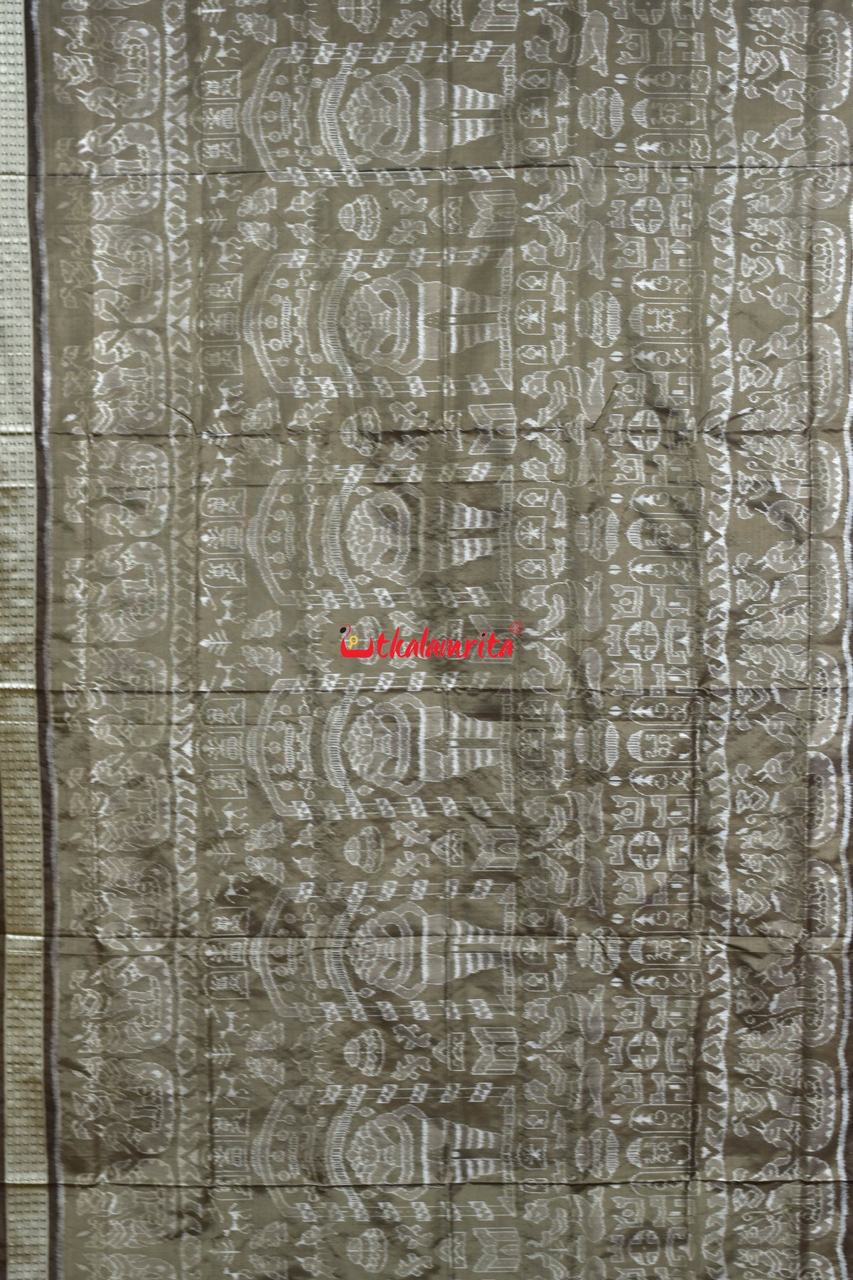 Harappa Boita Olive Sambalpuri Silk Saree