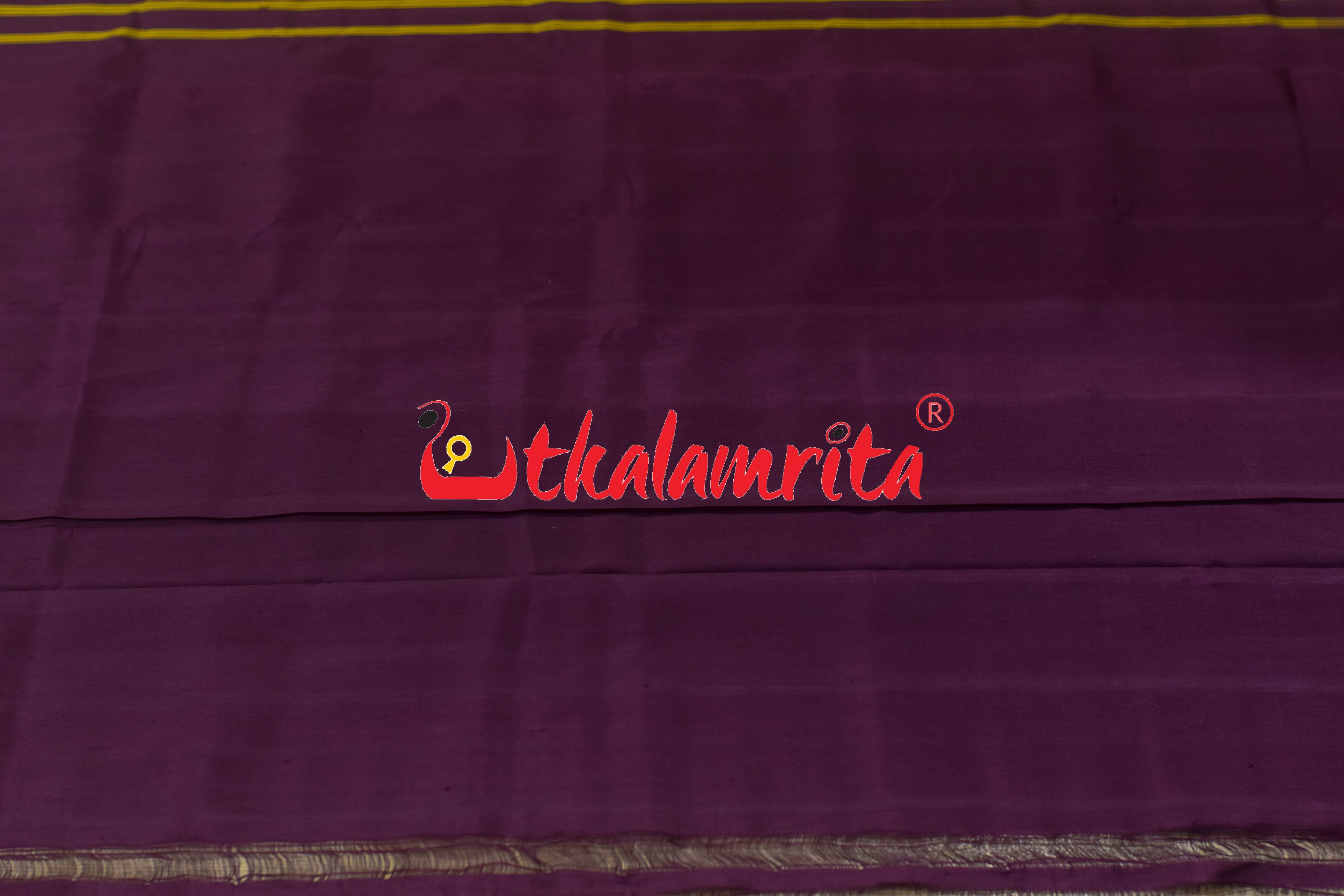 Purple Berry Maroon Double Anchal Berhampuri Silk Saree