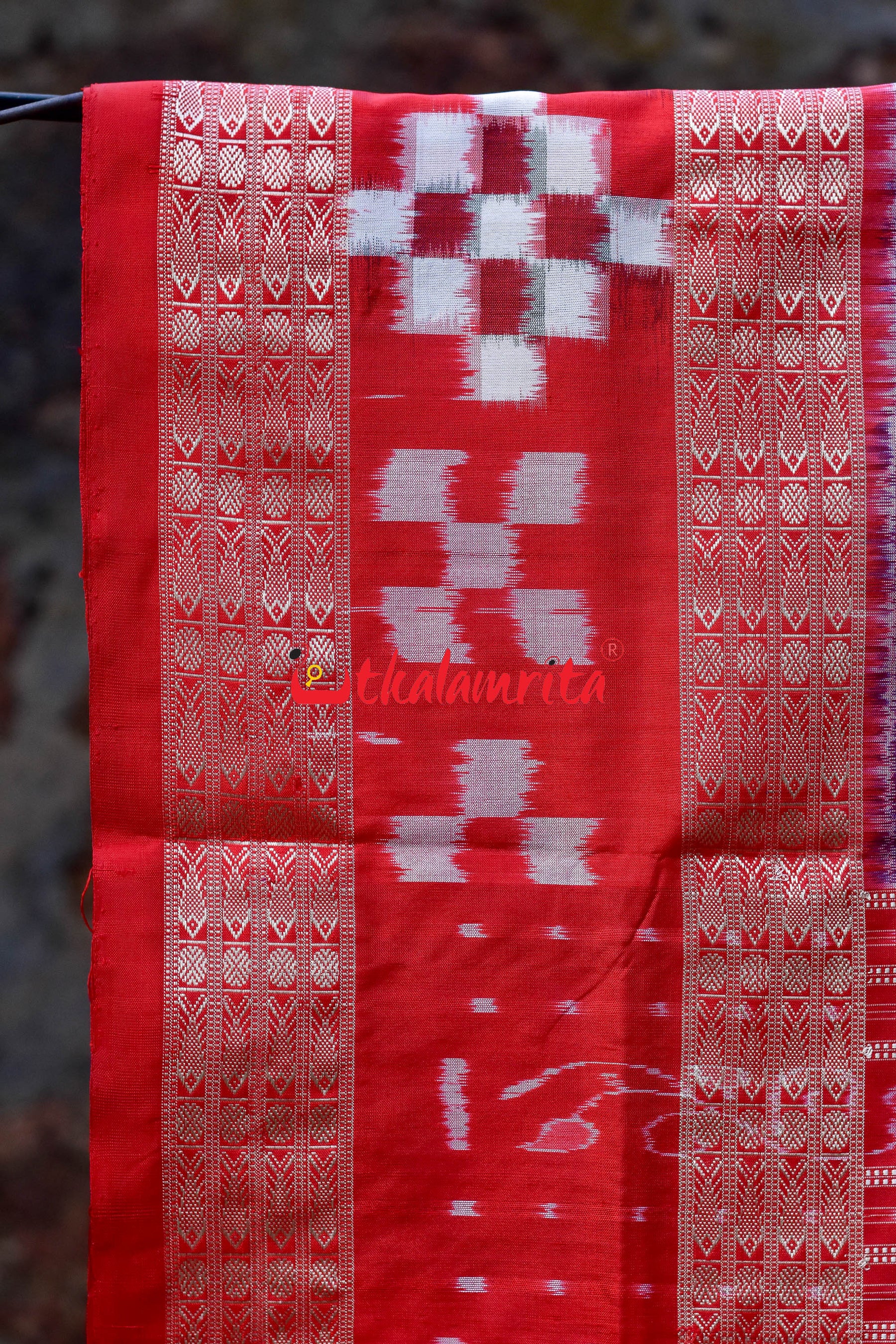 Prussian Blue Tribals Sambalpuri Silk Saree