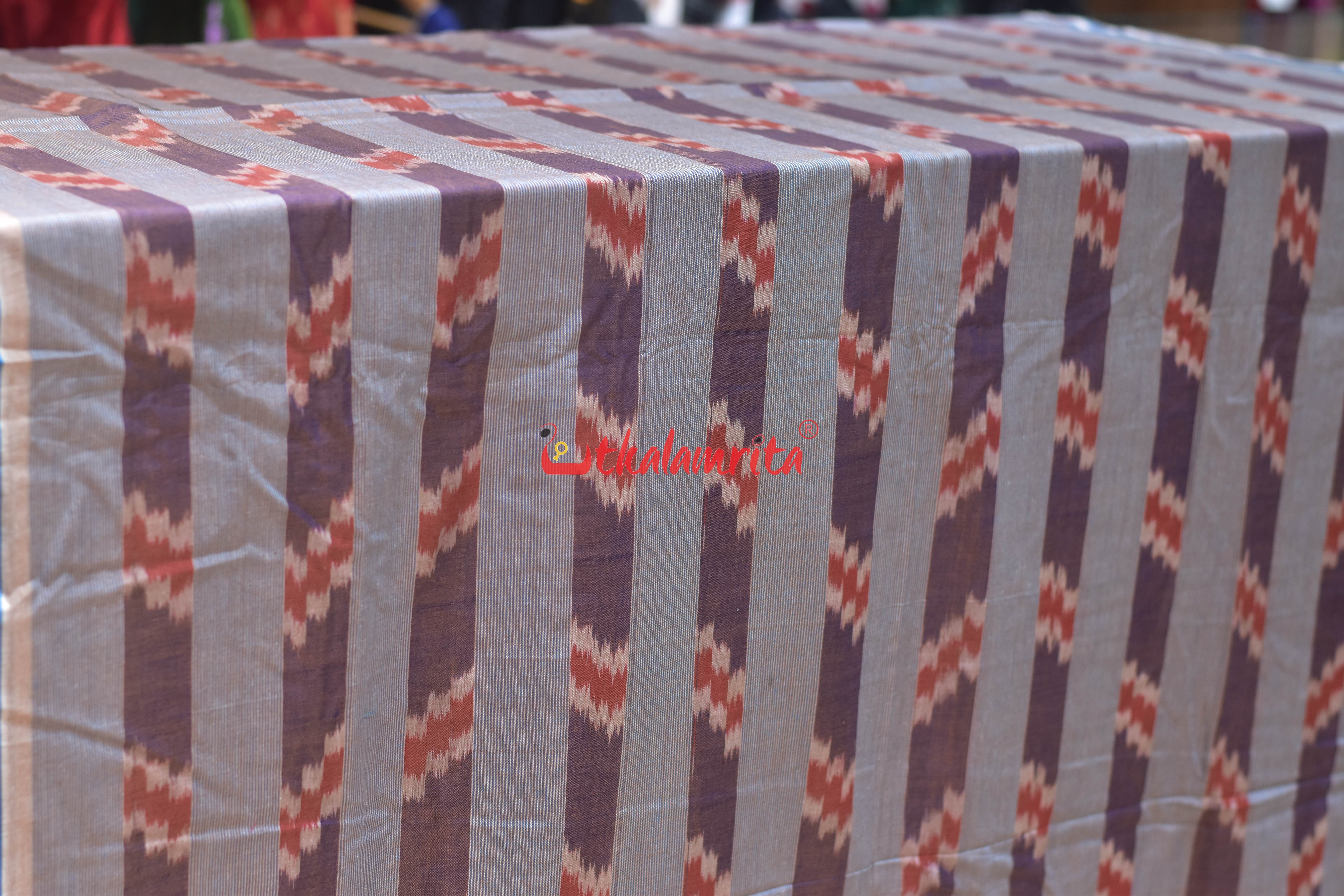 Dual Shade Purple Golden Lines Cotton (Fabric)