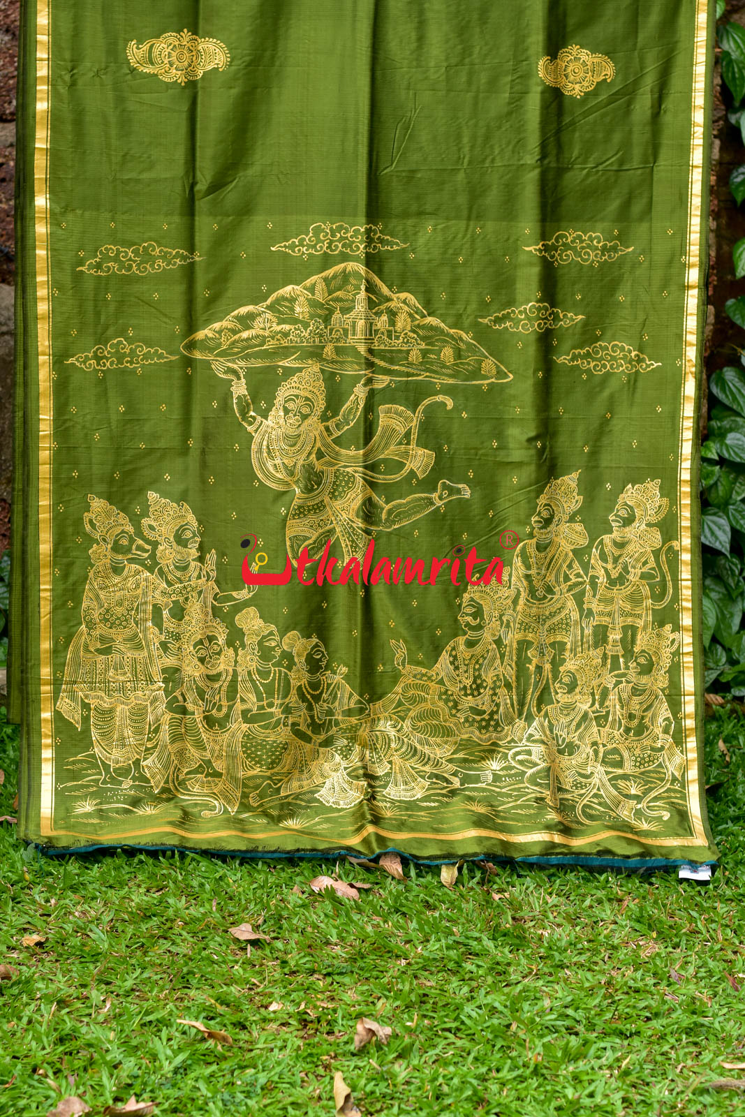 Lakhmana Sakti Bheda Mehendi Pattachitra Silk Saree